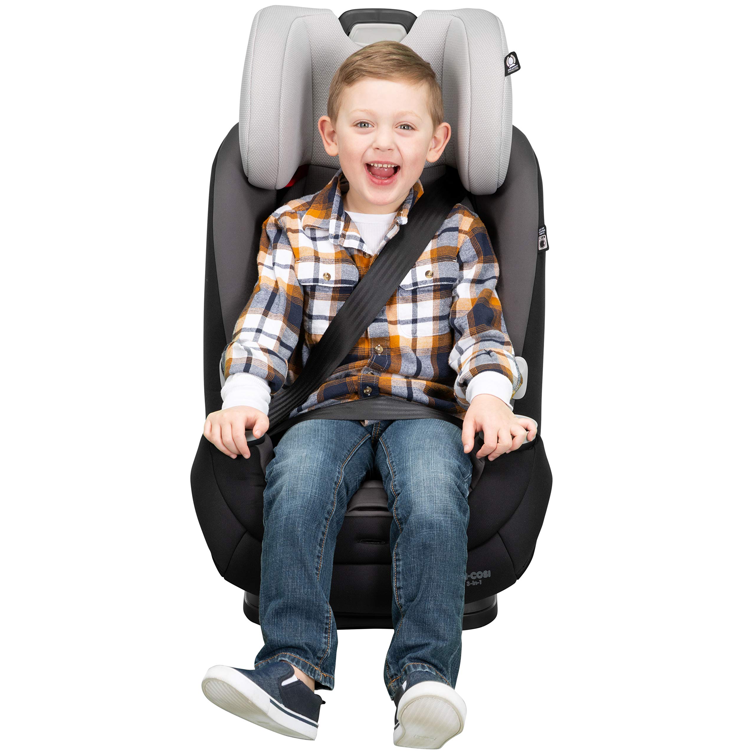 Maxi-Cosi Pria All-in-One Convertible Car Seat - Rear Facing (4-40 lbs) & Forward Facing (up to 100 lbs) with Booster Mode | Safe Infant & Toddler Car Seat | Blackened Pearl | Perfect for Family Travel & Daily Commute