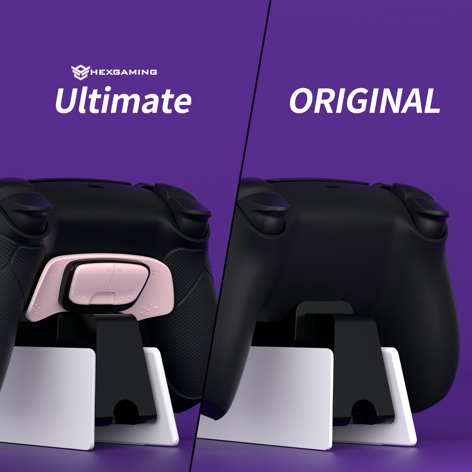 eXtremeRate Black PS5 Controller Charging Dock Stand Extension Kit - Compatible with RISE & RISE4 Remap Kit, HEXGAMING Rival/Rival Pro/Ultimate - Redesigned Charging Station Extender for Enhanced Gaming Experience