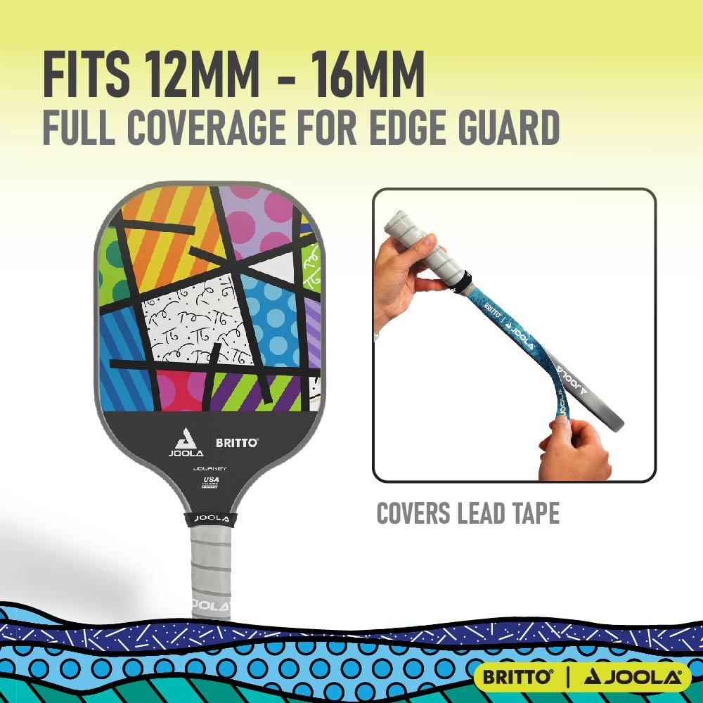 JOOLA x BRITTO Pickleball Edge Guard Tape - Protective Paddle Tape for Pickleball Rackets | Prevents Scratches & Damage | Vibrant Artistic Design | Perfect for Outdoor & Indoor Court Play