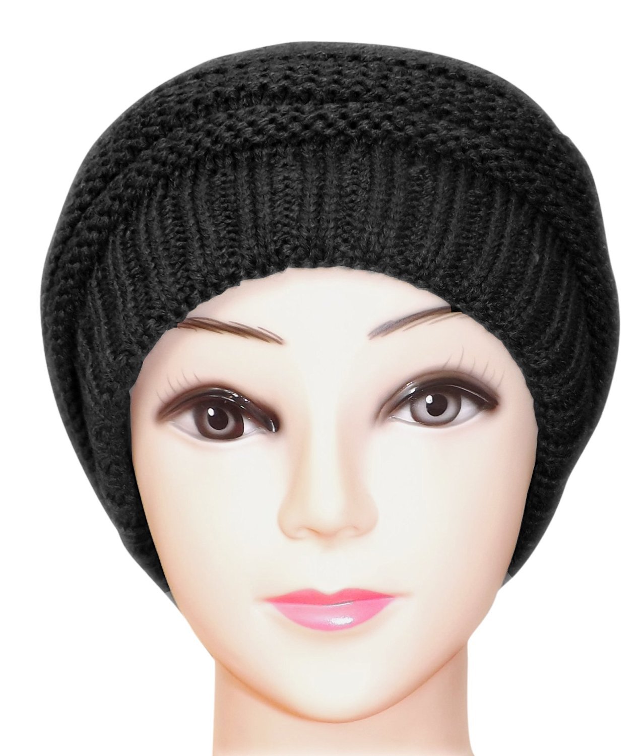 Trendy & Warm Zig Zag Crochet Knit Convertible Beanie Scarf - Winter Fashion Accessory for Women & Men - Perfect for Outdoor Activities, Skiing, Hiking & Cold Weather