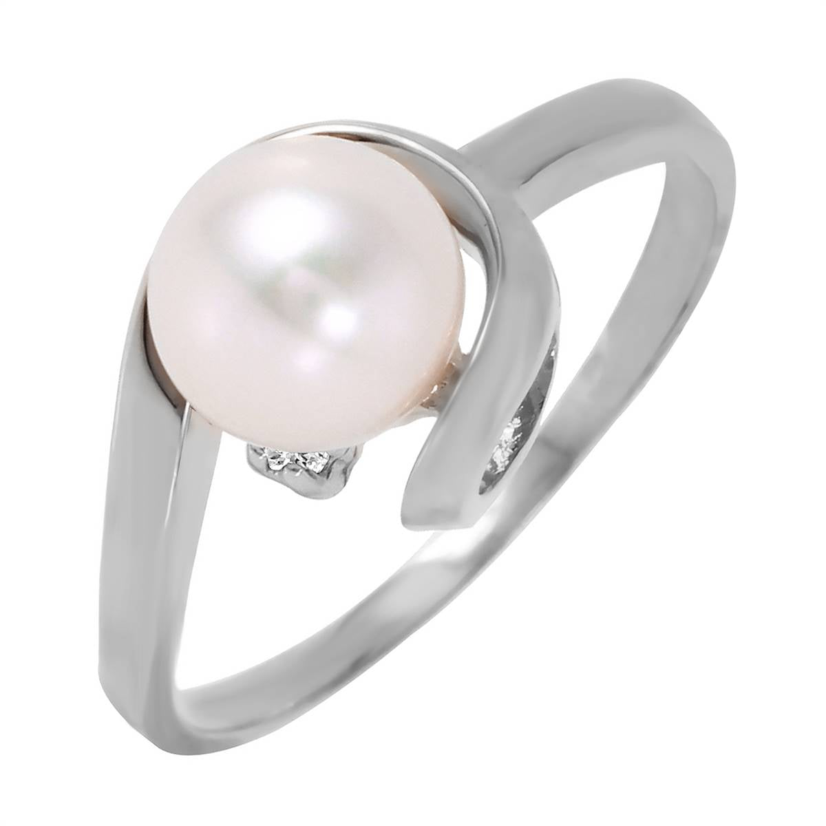 1.01 Carat 14K Solid White Gold Ring with Natural Diamond and Pearl - Elegant Jewelry for Engagement, Wedding & Special Occasions
