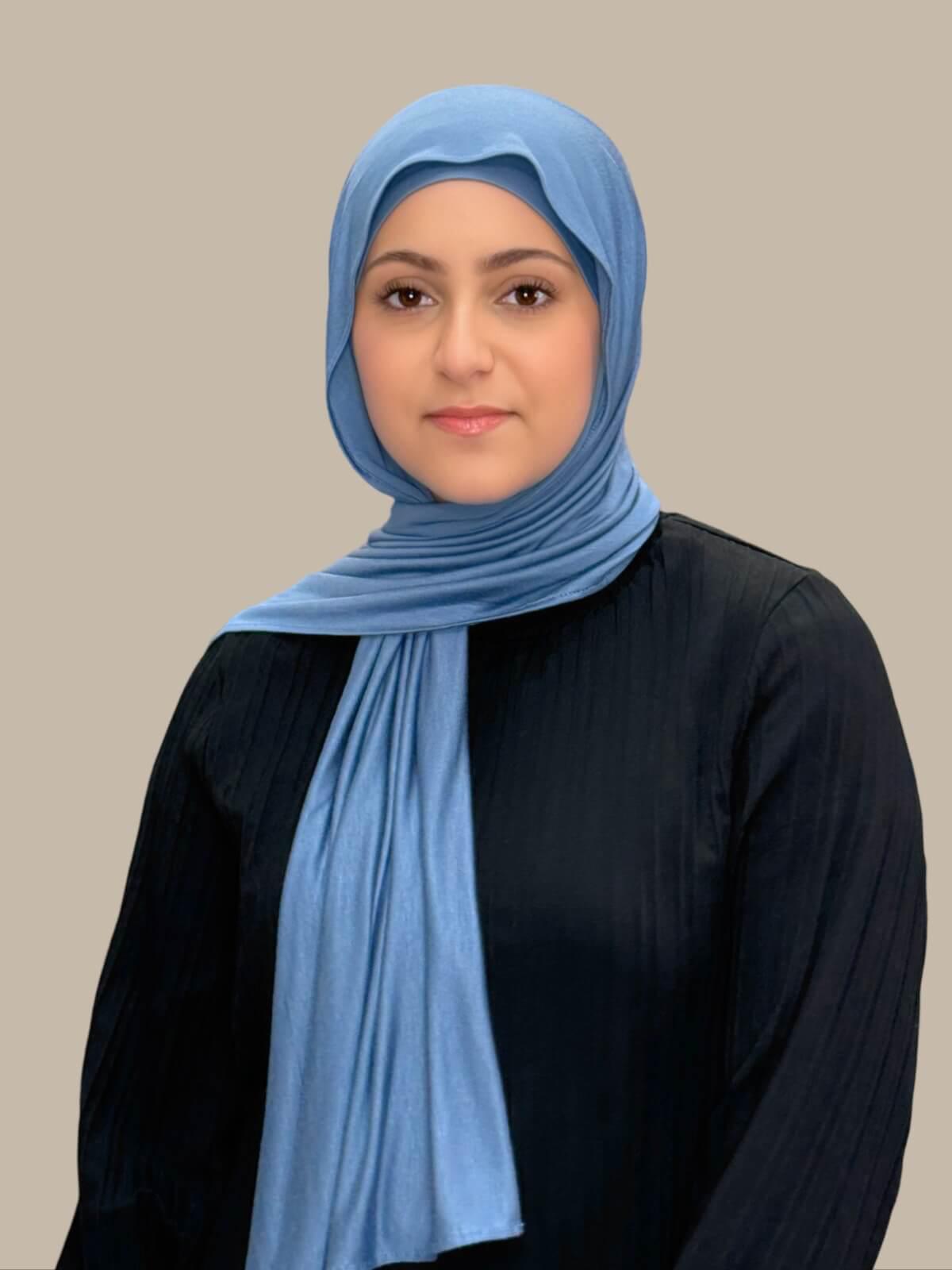 Premium Jersey Hijab for Women - Soft & Comfortable Blue Grey Scarf - Perfect for Daily Wear, Work, and Special Occasions