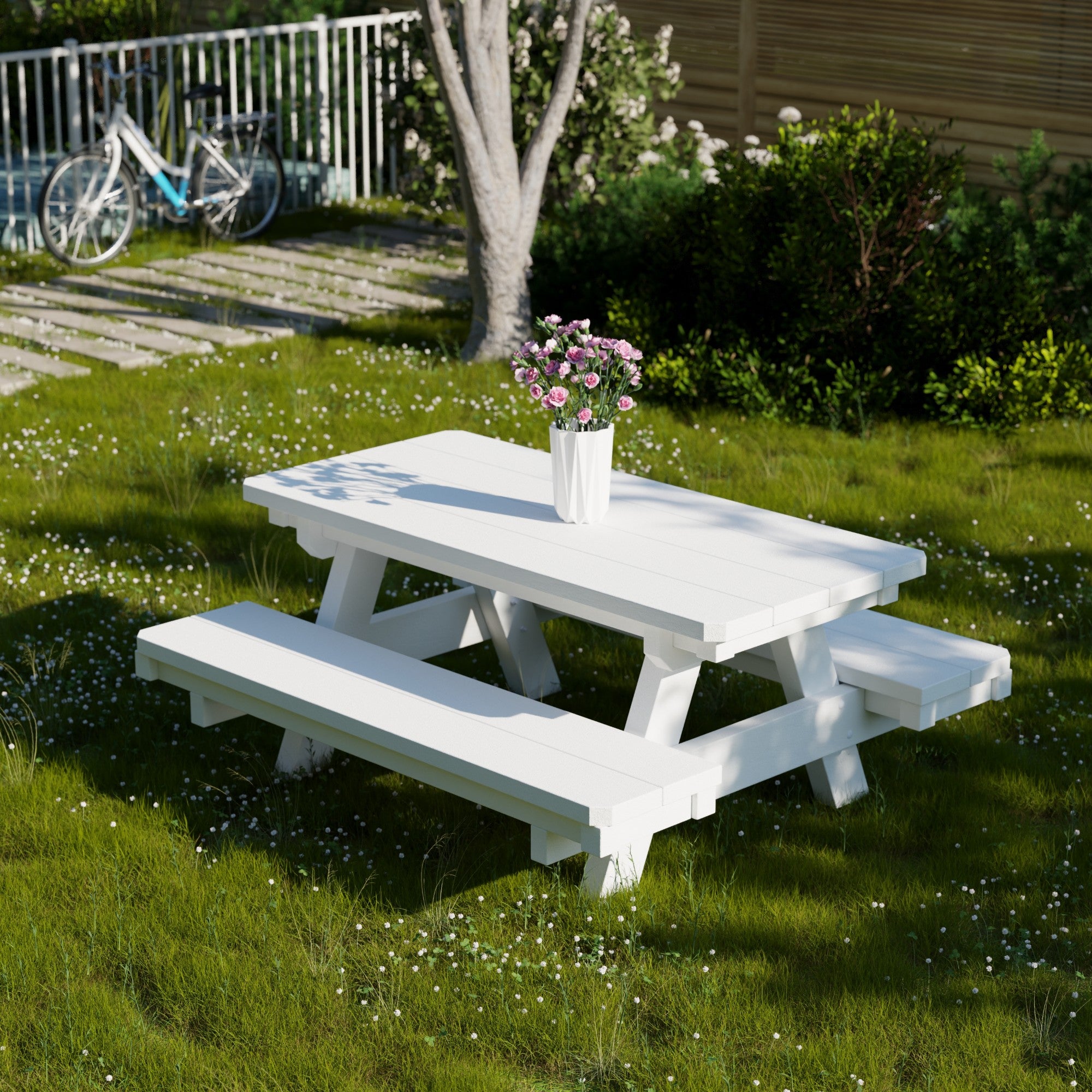 Heritage Kids Picnic Table - Durable Outdoor Wooden Table for Children's Playtime, Backyard, and Garden Activities
