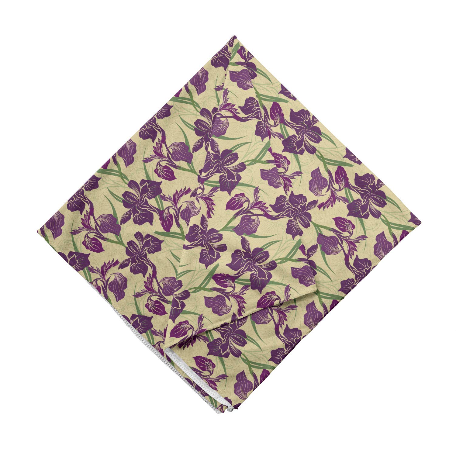 Ambesonne Floral Bandana for Men & Women - Violet Iris Flower Design, Unisex Head Scarf & Neck Tie - Perfect for Outdoor Activities, Music Festivals & Fashion Accessories