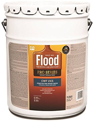 5 Gallon Flood FLD565 Natural CWF-UV5 Exterior Clear Wood Finish - Waterproof Protection for Decks, Fences & Outdoor Wood Surfaces