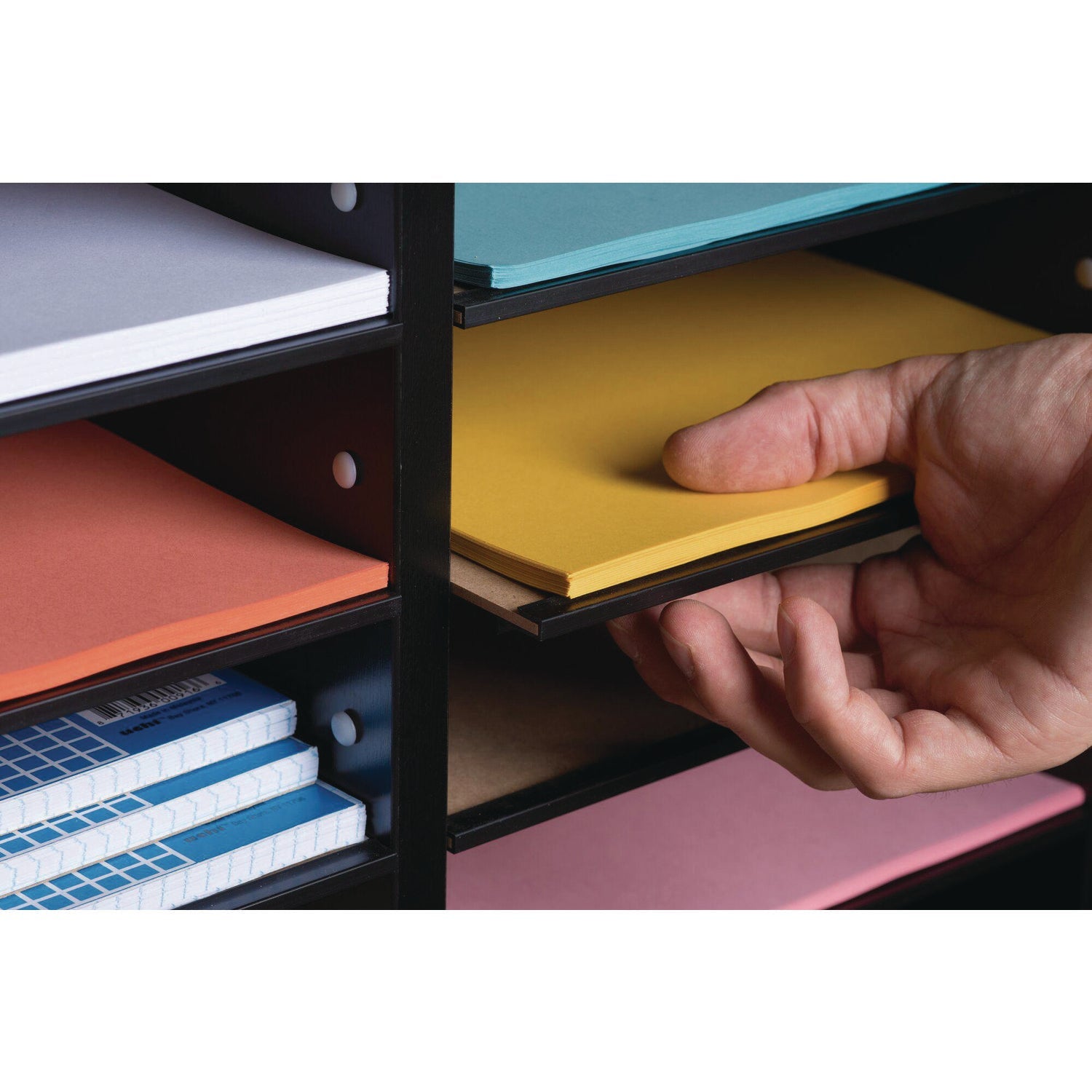 AdirOffice Wooden Letter Size Literature Organizer - 24 Adjustable Compartments, 39.3