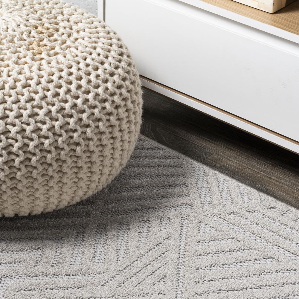 Jordan High Low Pile Art Deco Geometric Indoor/Outdoor Area Rug - Non-Slip Modern Bohemian Floor Carpet for Living Room, Bedroom, Patio Decor