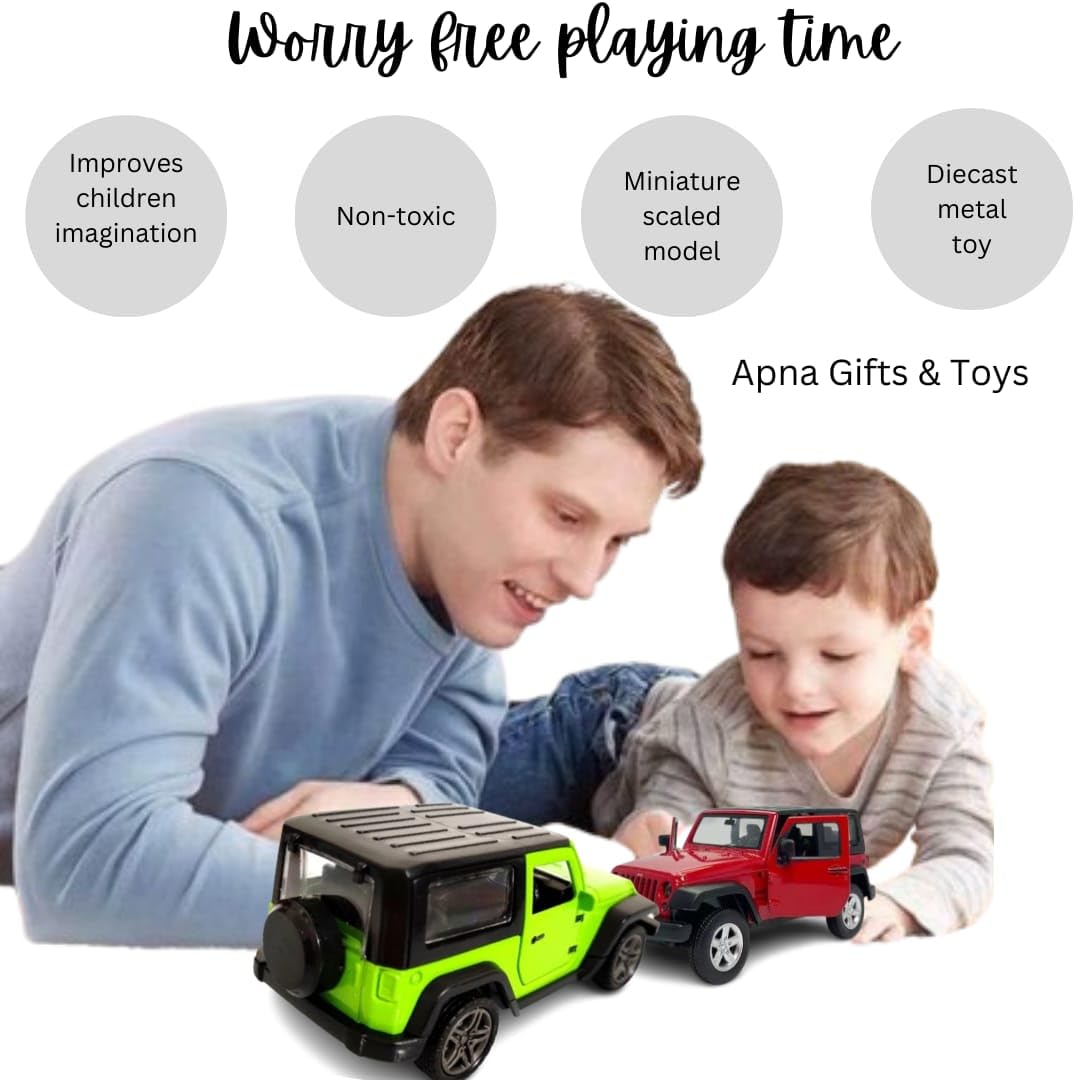 COLLEN ARRAY Thar Diecast Metal Car Toy with Pull Back Action - Miniature Model of Real Thar (Random Color, Pack of 1) - Perfect for Kids Playtime, Collectors Display & Gift Giving