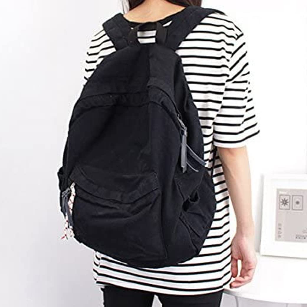Stylish Unisex College Backpack for Students & Travel - Durable School Bookbag with Laptop Compartment - Perfect for Campus, Commuting & Outdoor Adventures (Black)