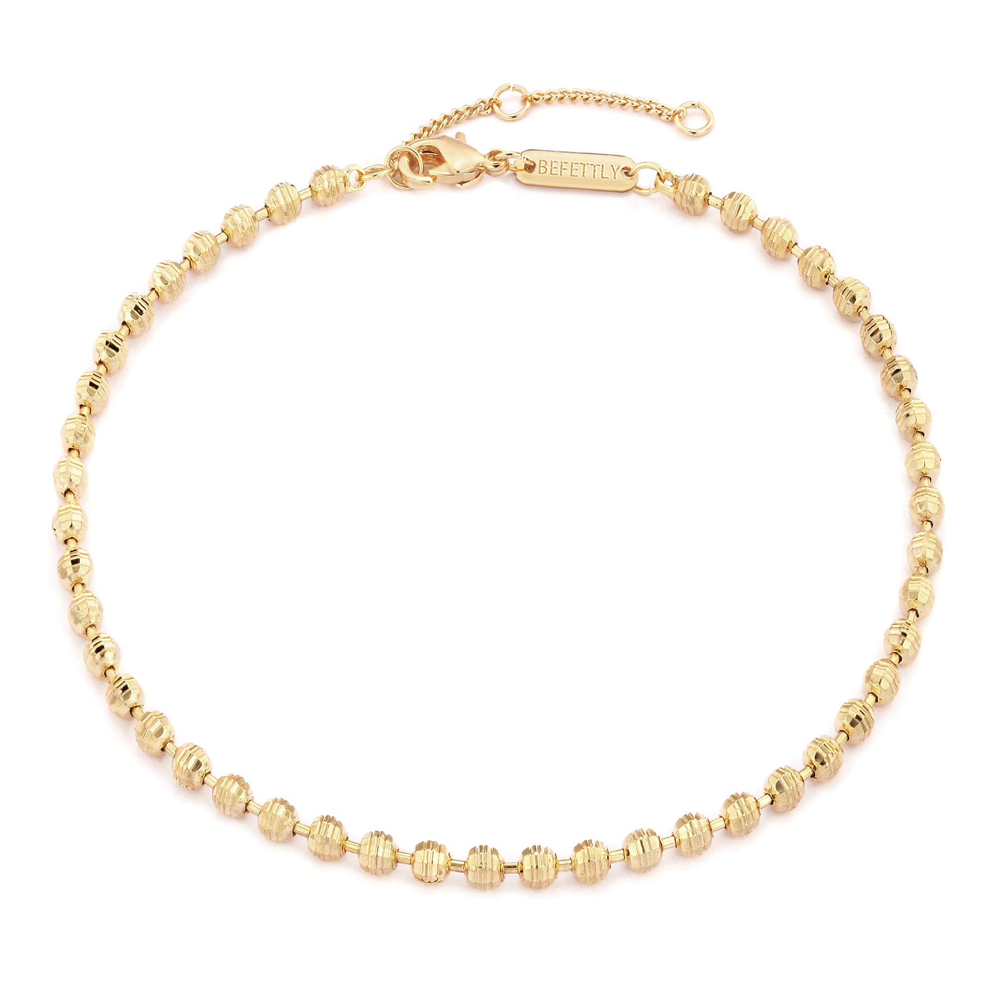 14K Gold Plated Adjustable Chain Bracelet for Women - Cute Couples Friendship Evil Eye Turquoise Layered Beaded Bracelet Jewelry | Perfect for Gifts, Daily Wear & Special Occasions
