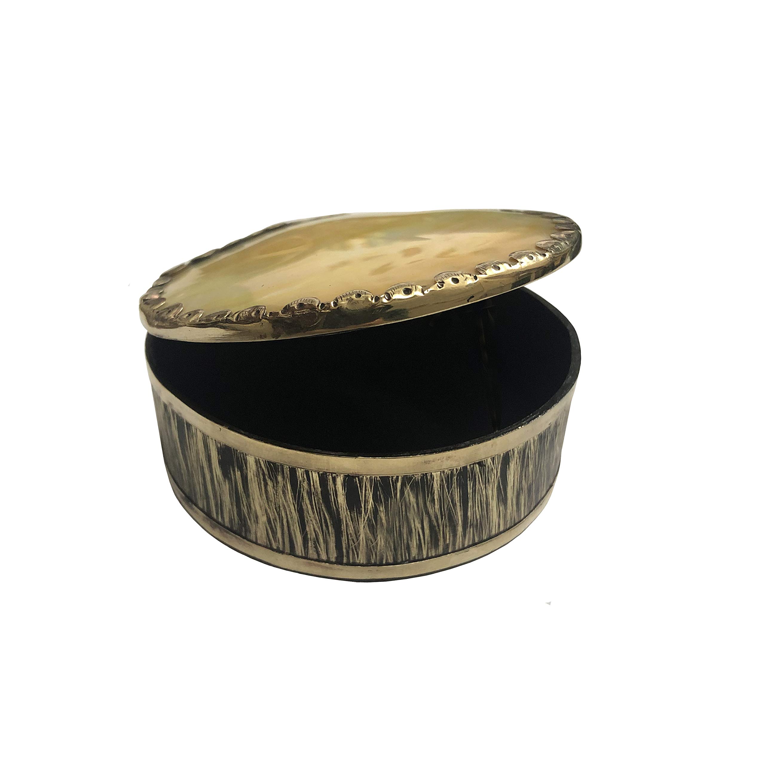 Handmade White Brass Jewelry Box with Mother of Pearl Lid - Small Hinged Trinket Box for Rings, Earrings & Keepsakes - Perfect Gift for Women, Bridesmaids & Special Occasions - Elegant Yellow Design