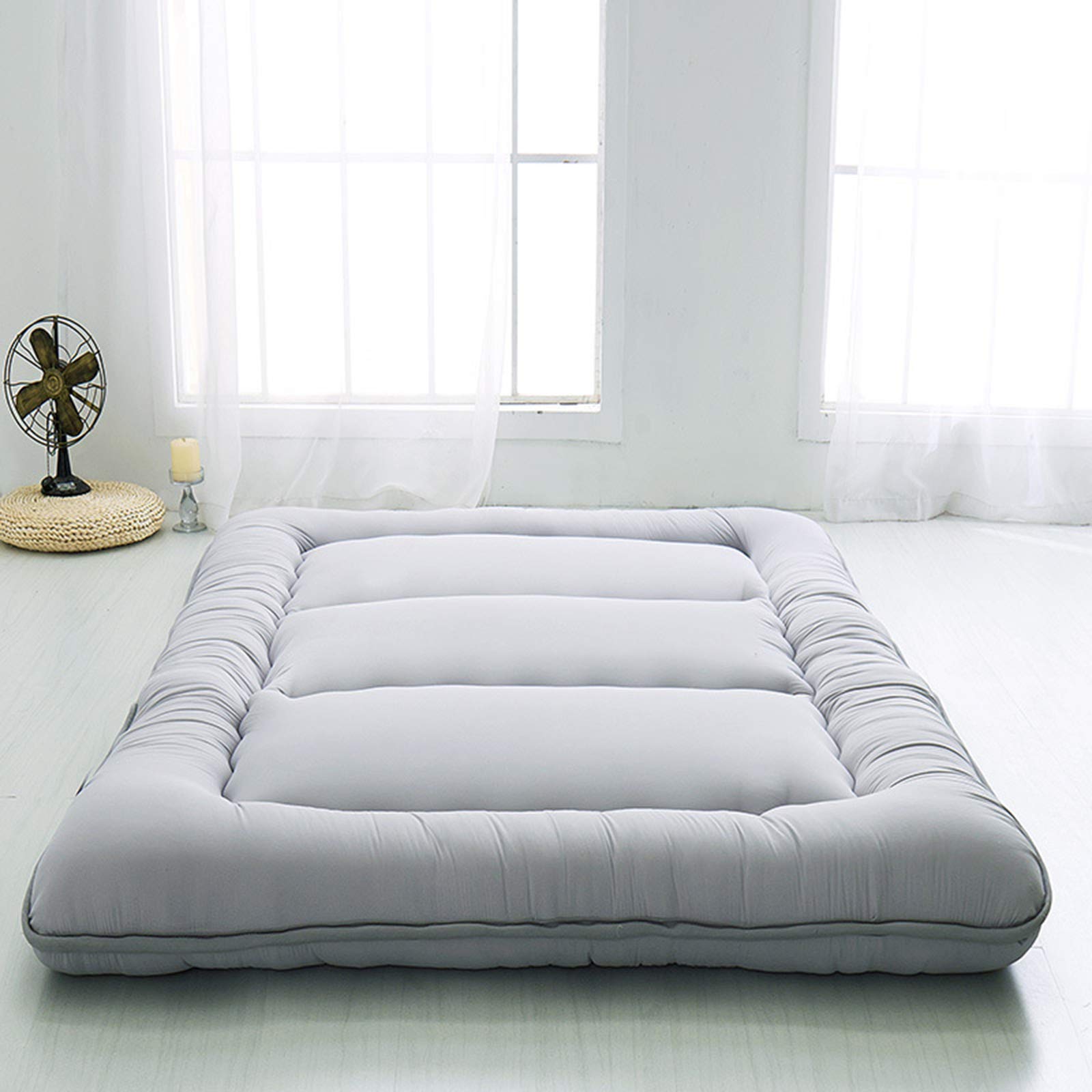 ABTSICA Japanese Floor Futon Mattress - Foldable Tatami Mat for Camping, Kids Room & Guest Bedding | Portable Roll-Up Sleeping Pad for Adults & Double Lounger Couch Bed | Perfect for Home, Travel & Outdoor Use
