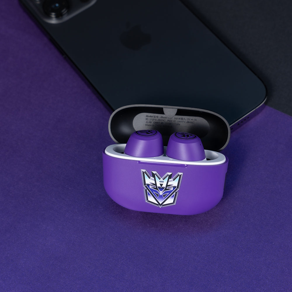 Transformers JBuds ANC 3 True Wireless Earbuds with Active Noise Cancellation - Decepticons Edition | Perfect for Workouts, Commuting & Movie Watching
