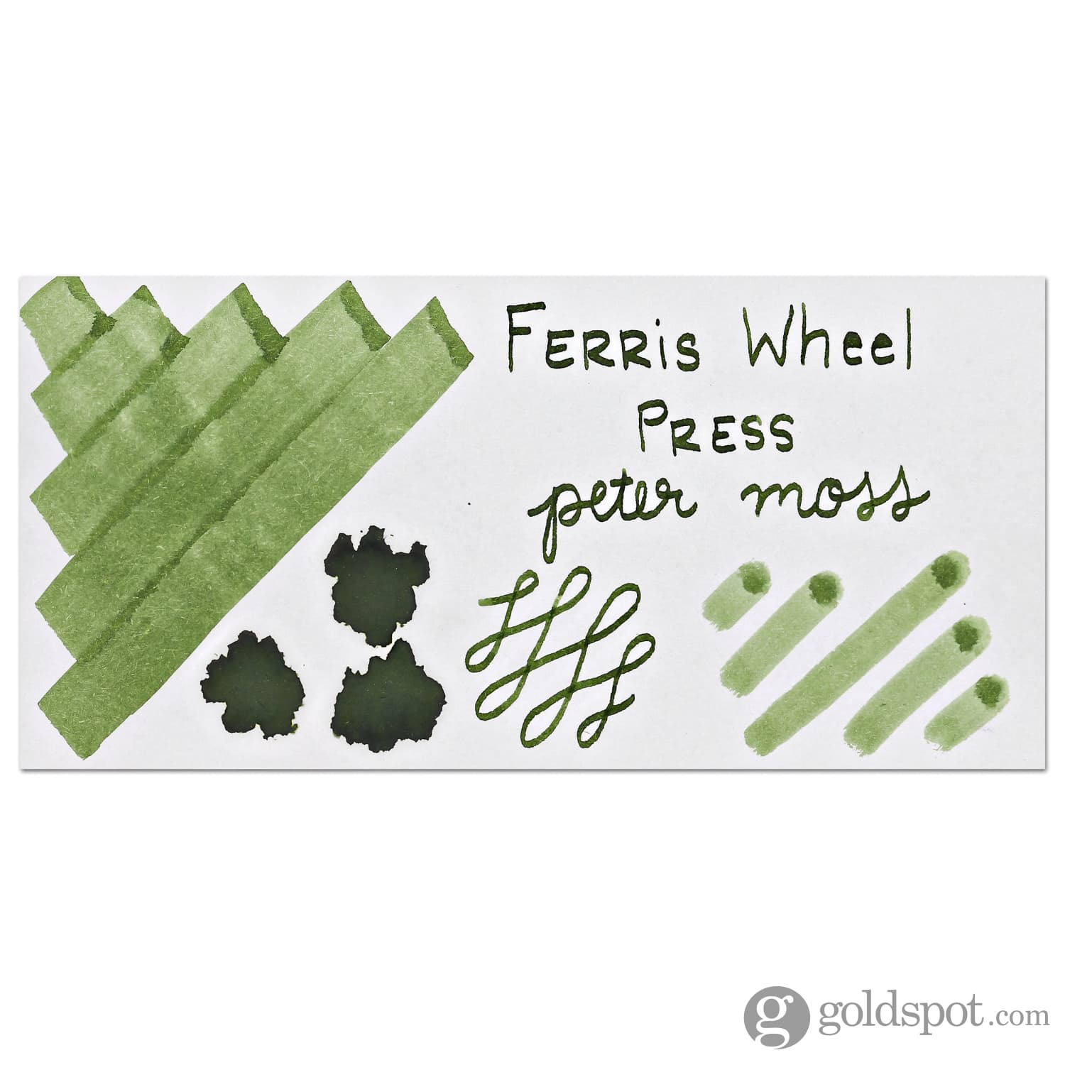 Ferris Wheel Press Peter Moss Green Fountain Pen Ink - 38ml Bottle for Calligraphy, Journaling & Artistic Writing