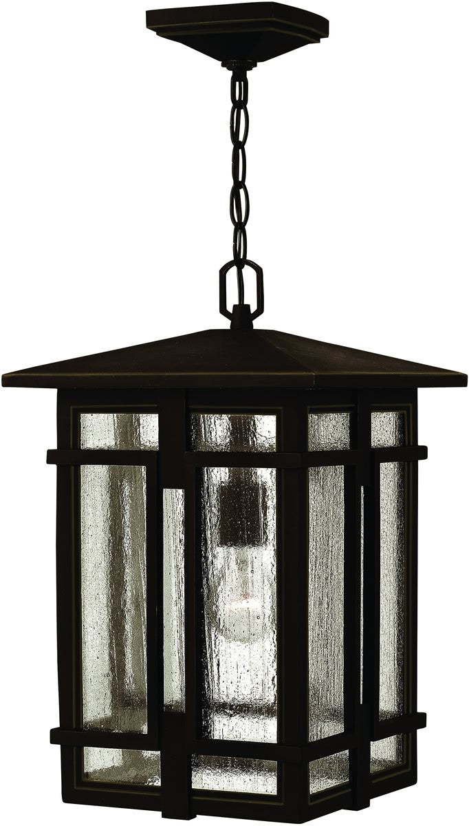 11W Tucker 1-Light Outdoor Pendant Light Fixture in Oil Rubbed Bronze - 1962OZ - Perfect for Porch, Patio, and Entryway Lighting