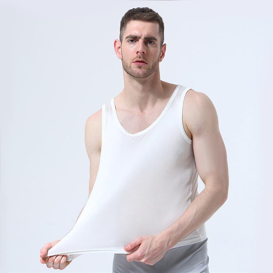 Premium Men's Sleeveless Silk Knit Tank Top - Breathable Summer Shirt for Casual Wear, Gym & Outdoor Activities