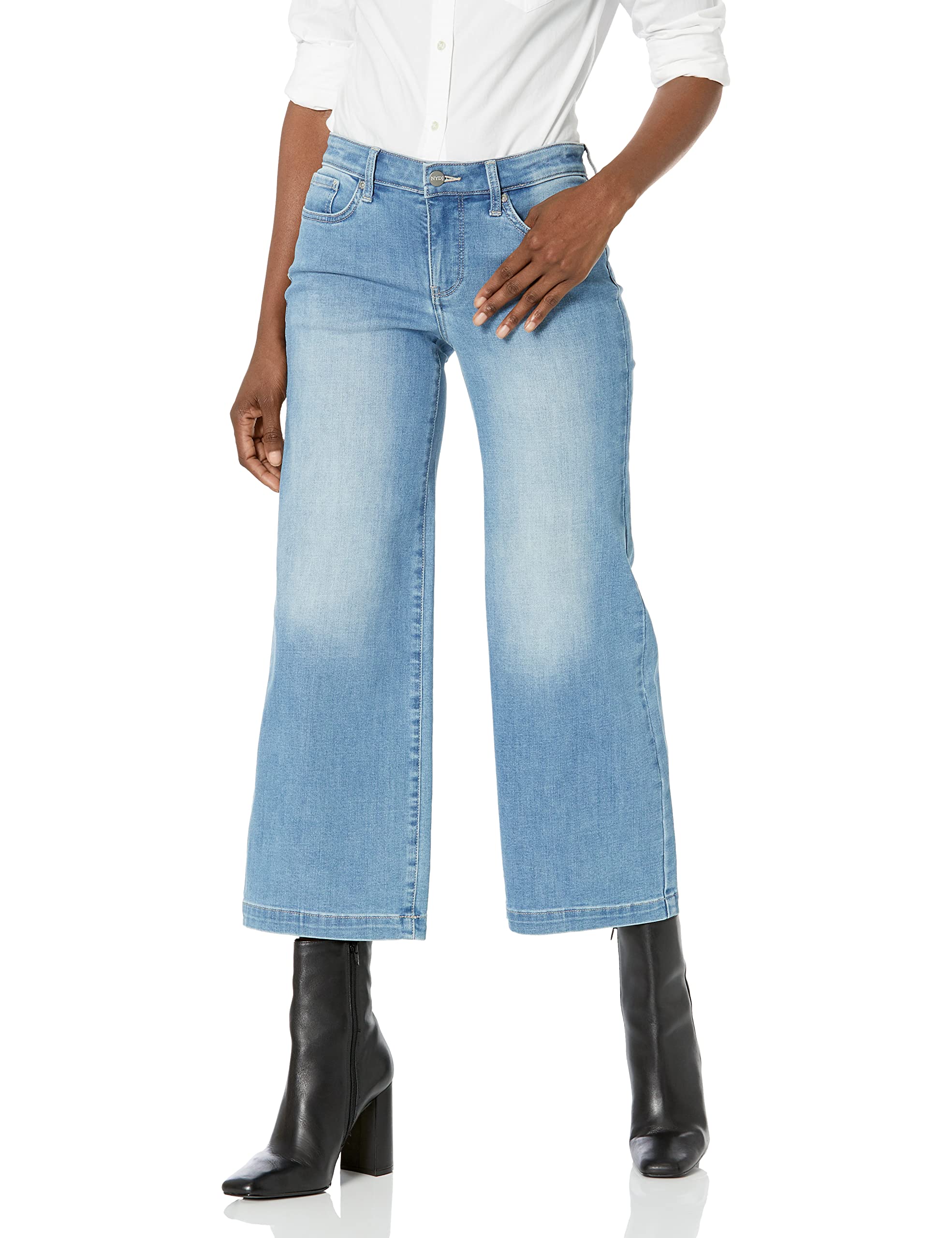 NYDJ Women's Teresa Wide Leg Ankle Jeans - Stretch Denim Pants for Comfort & Style | Perfect for Work, Casual Outings & Travel