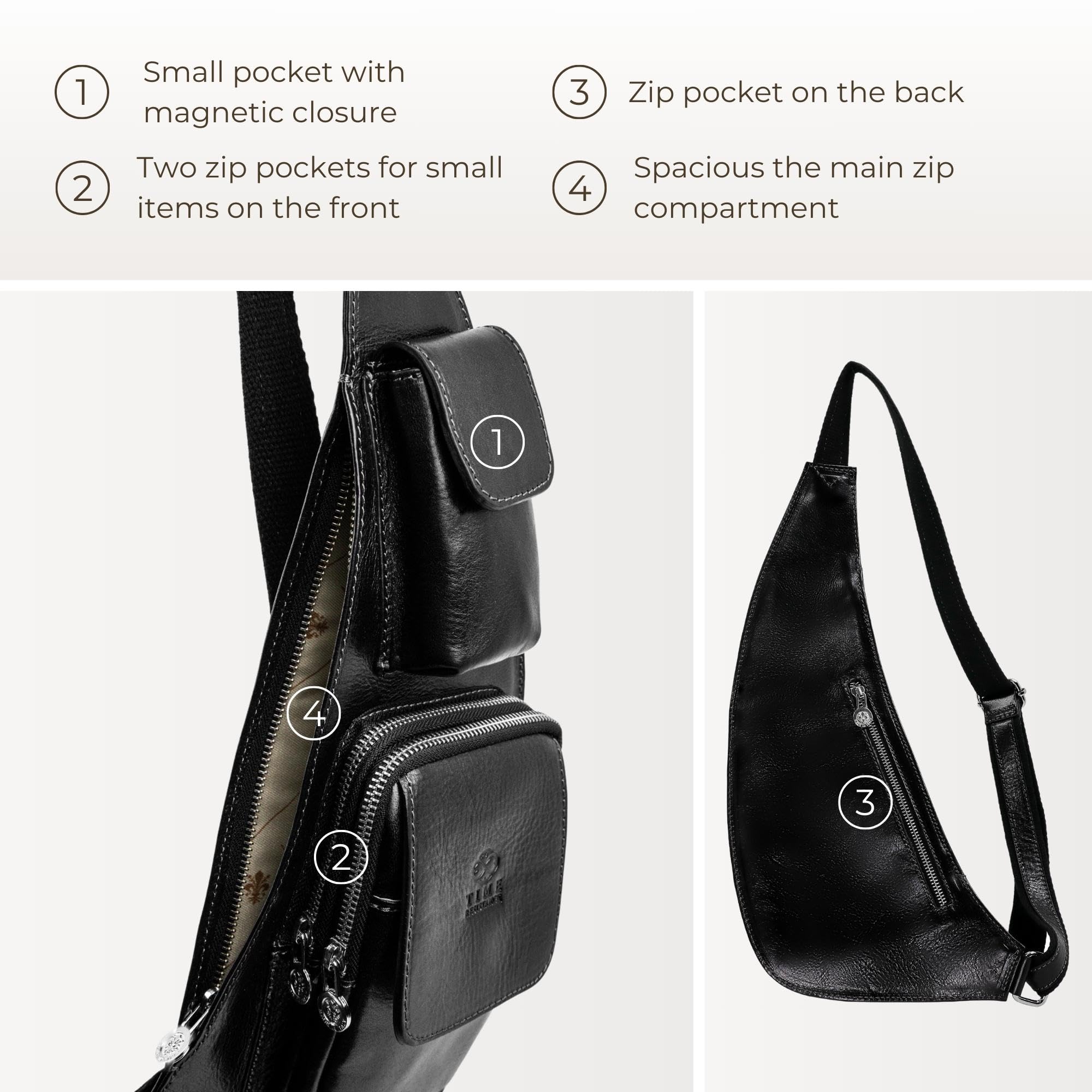 Premium Genuine Leather Sling Bag - Unisex Crossbody Messenger Bag - Handcrafted Shoulder Bag & Backpack Alternative - Perfect for Travel, Work & Daily Commute