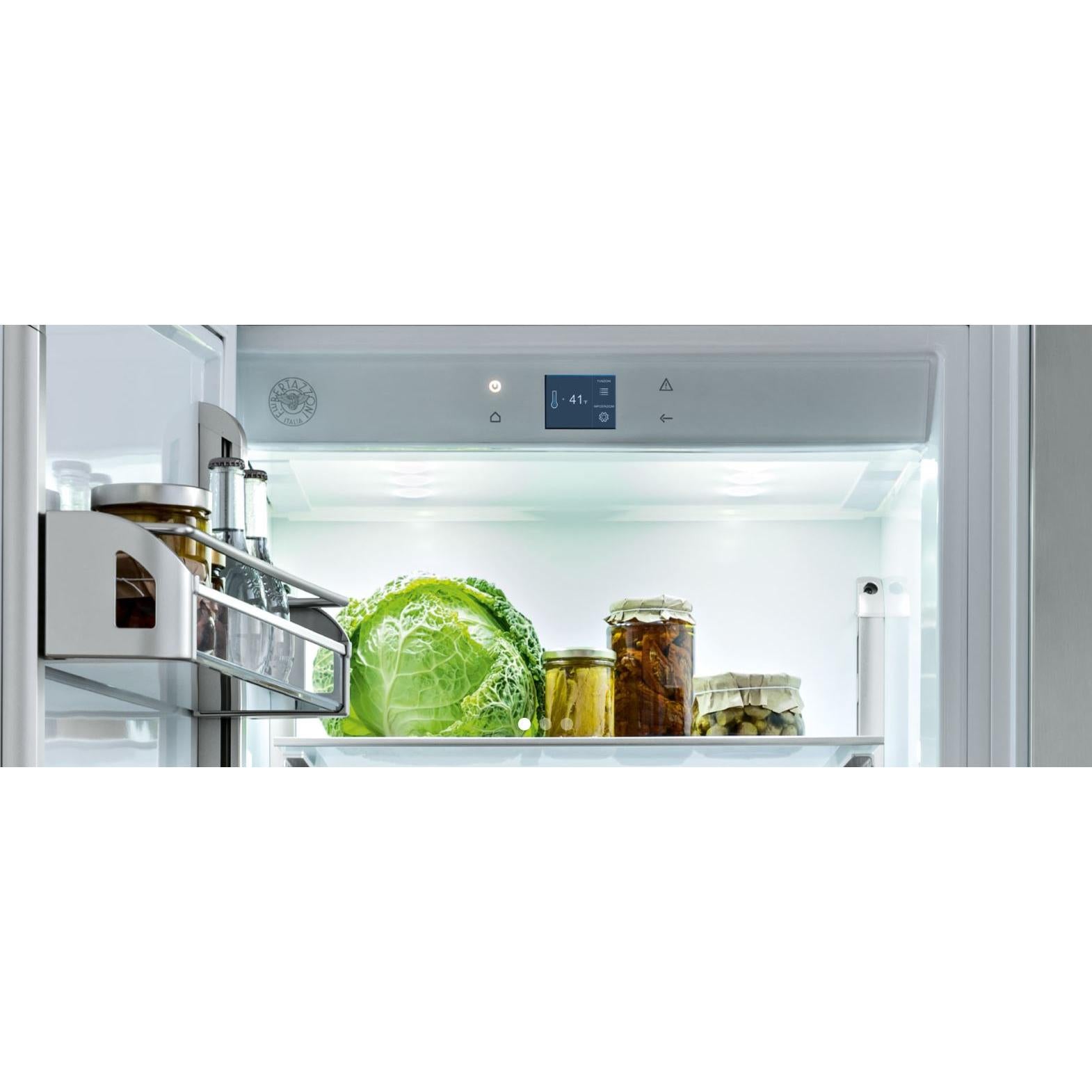 Bertazzoni 36 Inch Built-In All Refrigerator - 21.5 cu.ft Capacity, LED Lighting, Stainless Steel (REF36RCPIXL/23) - Perfect for Modern Kitchens and Open-Concept Living Spaces