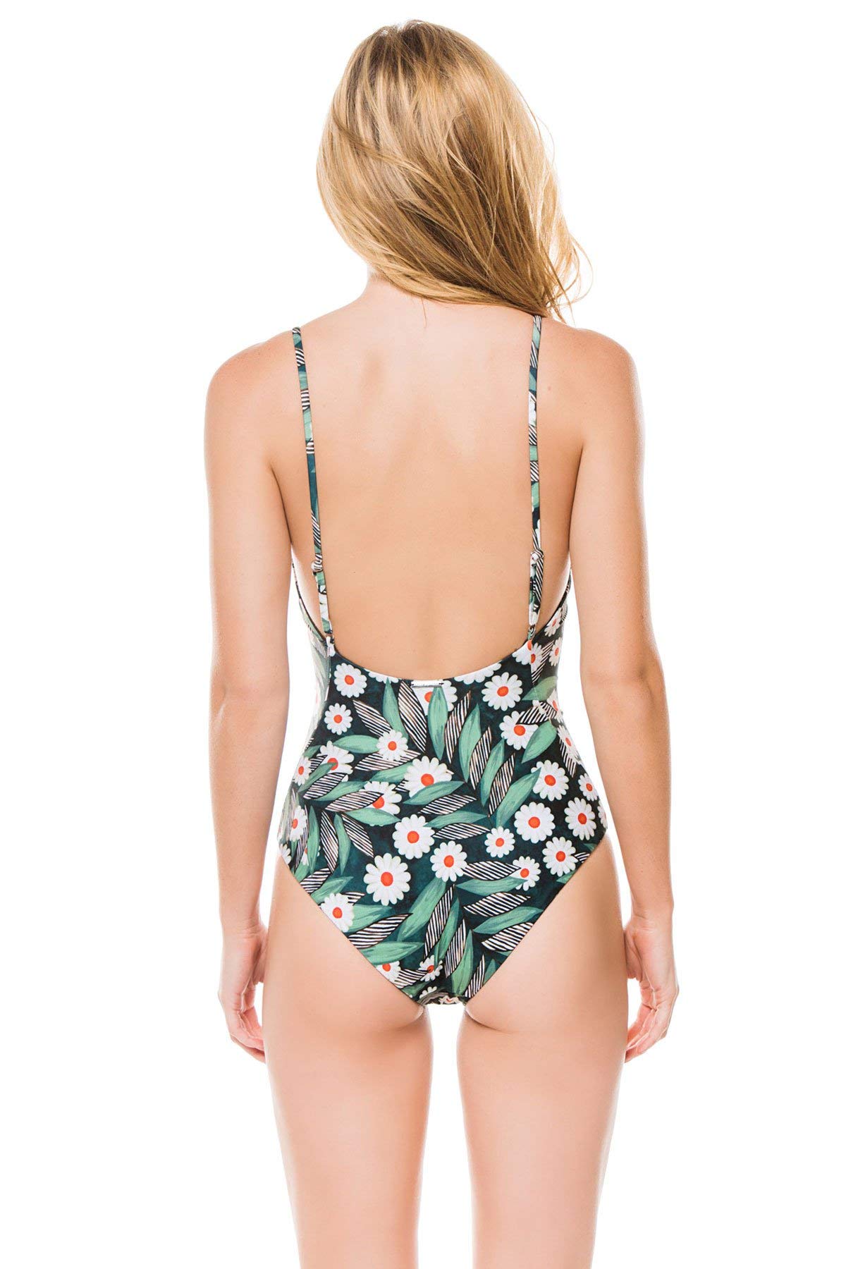 Mara Hoffman Women's Tanya Lattice Front One Piece Swimsuit | Stylish Bathing Suit for Beach, Pool & Vacation | Flattering Swimwear for Women
