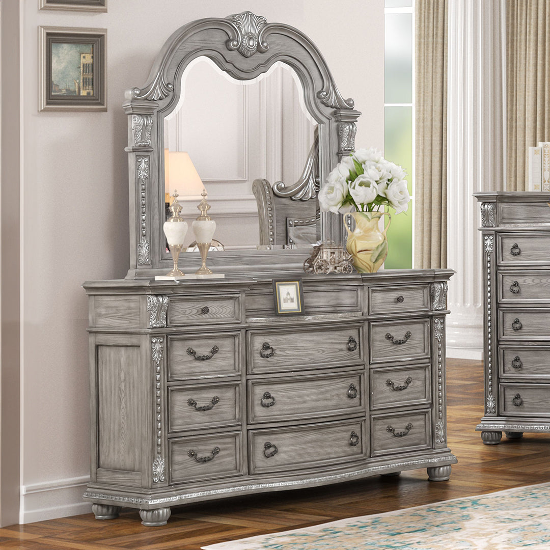 Charlotte Dresser - Elegant Wooden Dresser with 6 Drawers for Bedroom Storage | Perfect for Organizing Clothes, Jewelry & Accessories | Ideal for Master Bedroom, Guest Room & Dorm Decor