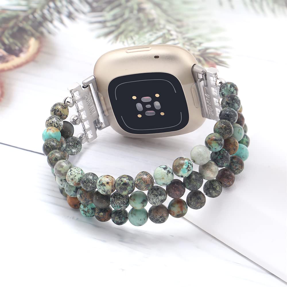 Fitbit Versa 3/4 & Sense 2 Bands - Beaded Gemstone Bracelets for Women & Men | Workout & Fashion Accessory