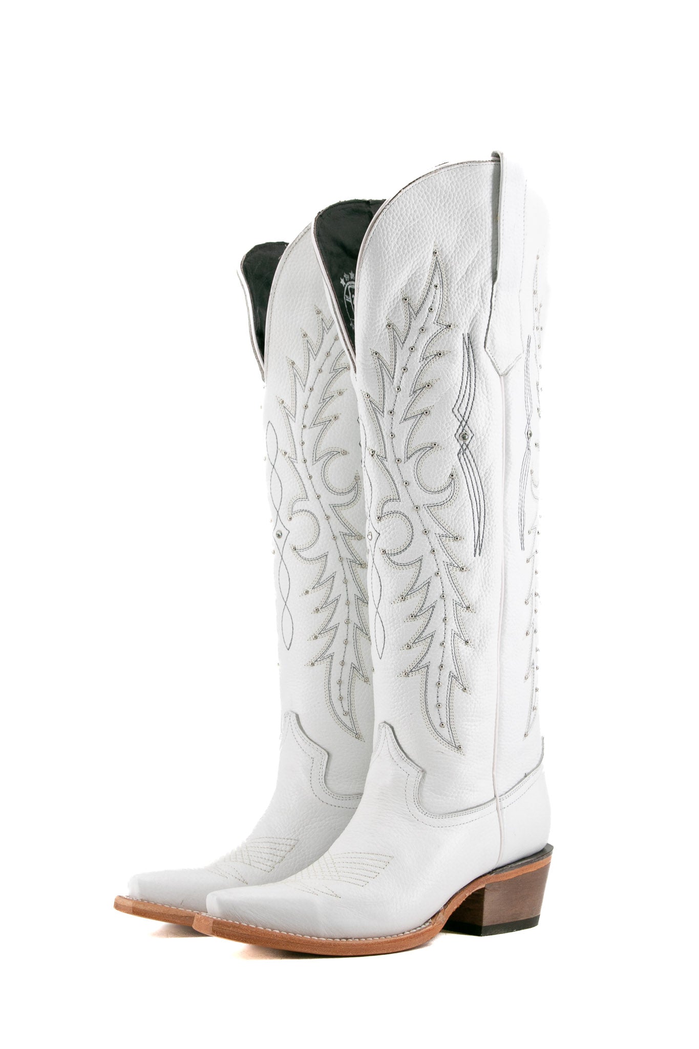 Paulina Women's Tall Wide Calf Cowgirl Boots - Comfortable Snip Toe Western Riding Boots for Country Dancing, Rodeo & Outdoor Activities