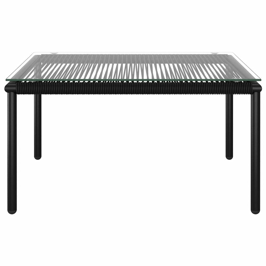 6-Piece Black PVC Garden Lounge Set with Coffee Table & Comfortable Cushions - Outdoor Patio Furniture for Backyard, Terrace, Poolside Relaxation | Durable & Stylish Seating Solution