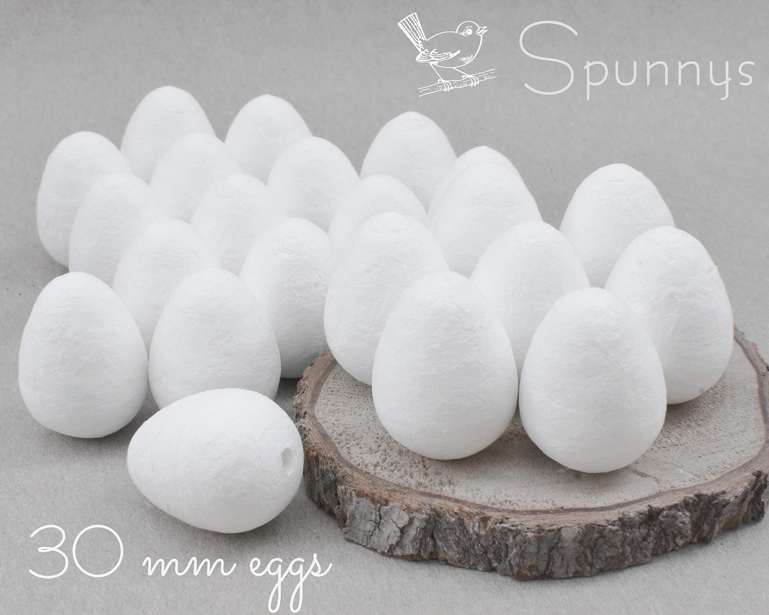 30mm Spun Cotton Easter Eggs - 22-Piece Bulk Pack for DIY Crafts, Party Decorations & Easter Basket Fillers - SPUNNYS