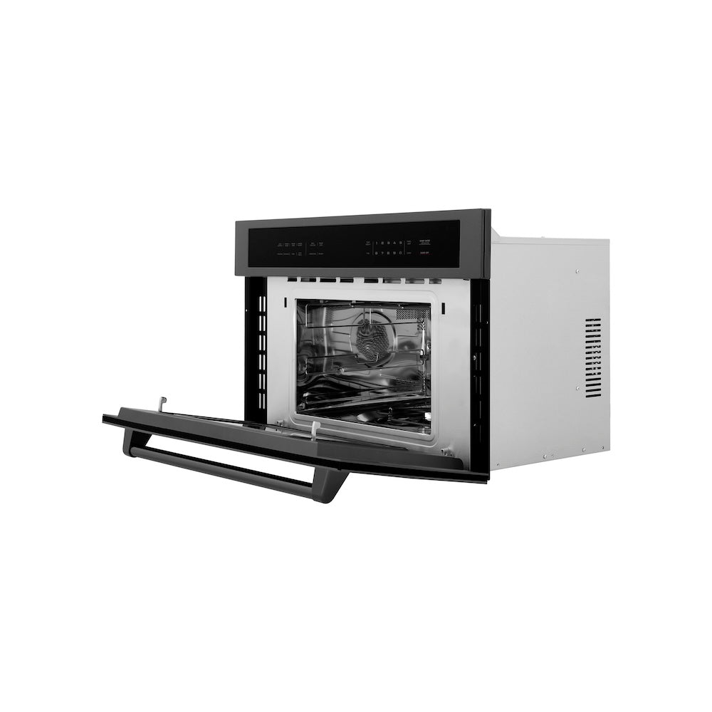 ZLINE 30 Inch Built-In Convection Microwave Oven - 1.6 cu ft Capacity, Black Stainless Steel (MWO 30 BS) - Perfect for Modern Kitchens & Small Spaces