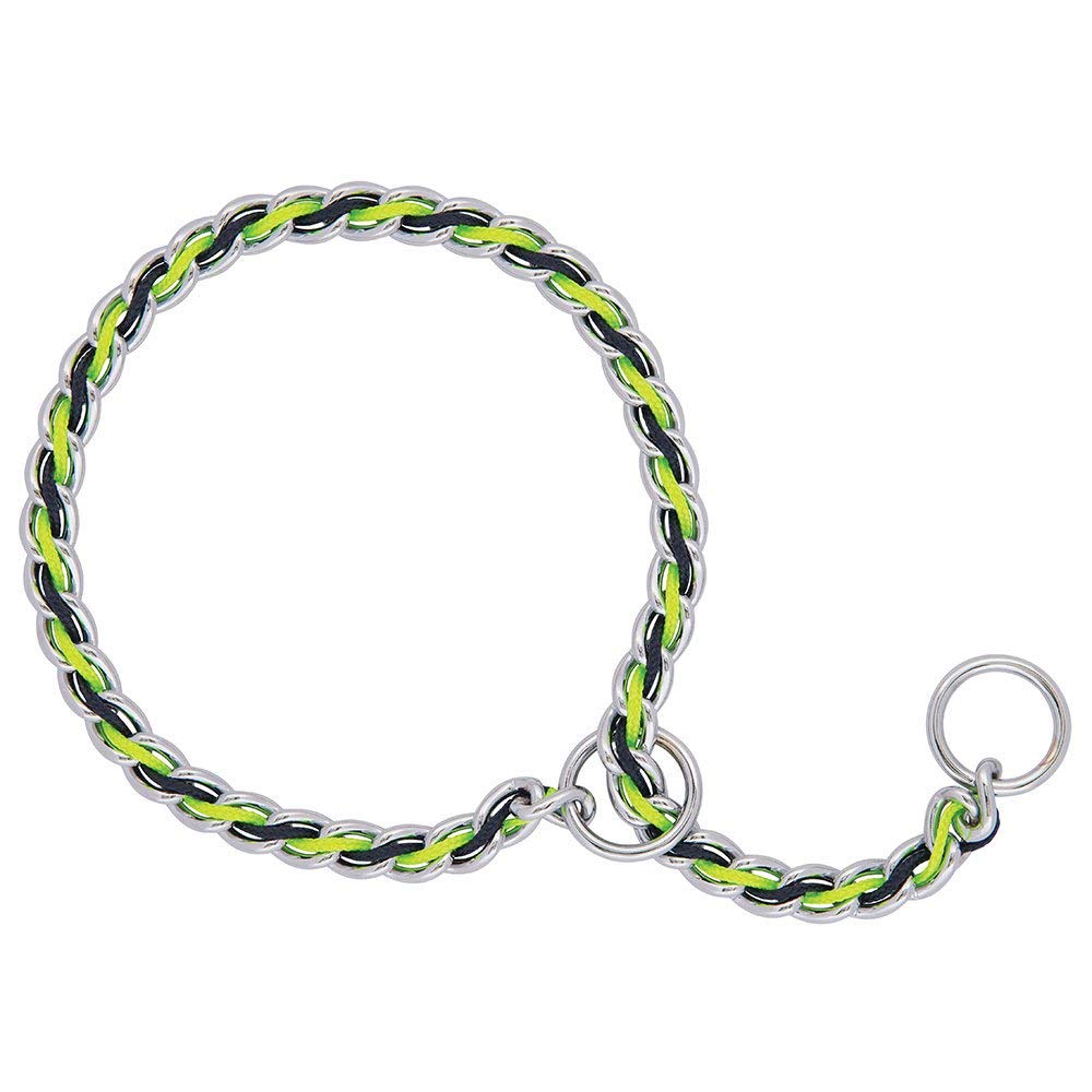 Premium Laced Chain Slip Collar for Dogs - Adjustable Pet Training Collar with Decorative Metal Chain - Perfect for Training, Walking, and Fashion Accessories