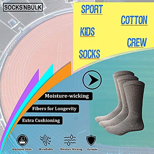 60 Pairs Kids Socks Bulk Wholesale - Cotton Sport Socks for Boys & Girls, Unisex Crew/Ankle/Tube Socks - Perfect for School, Sports & Daily Wear