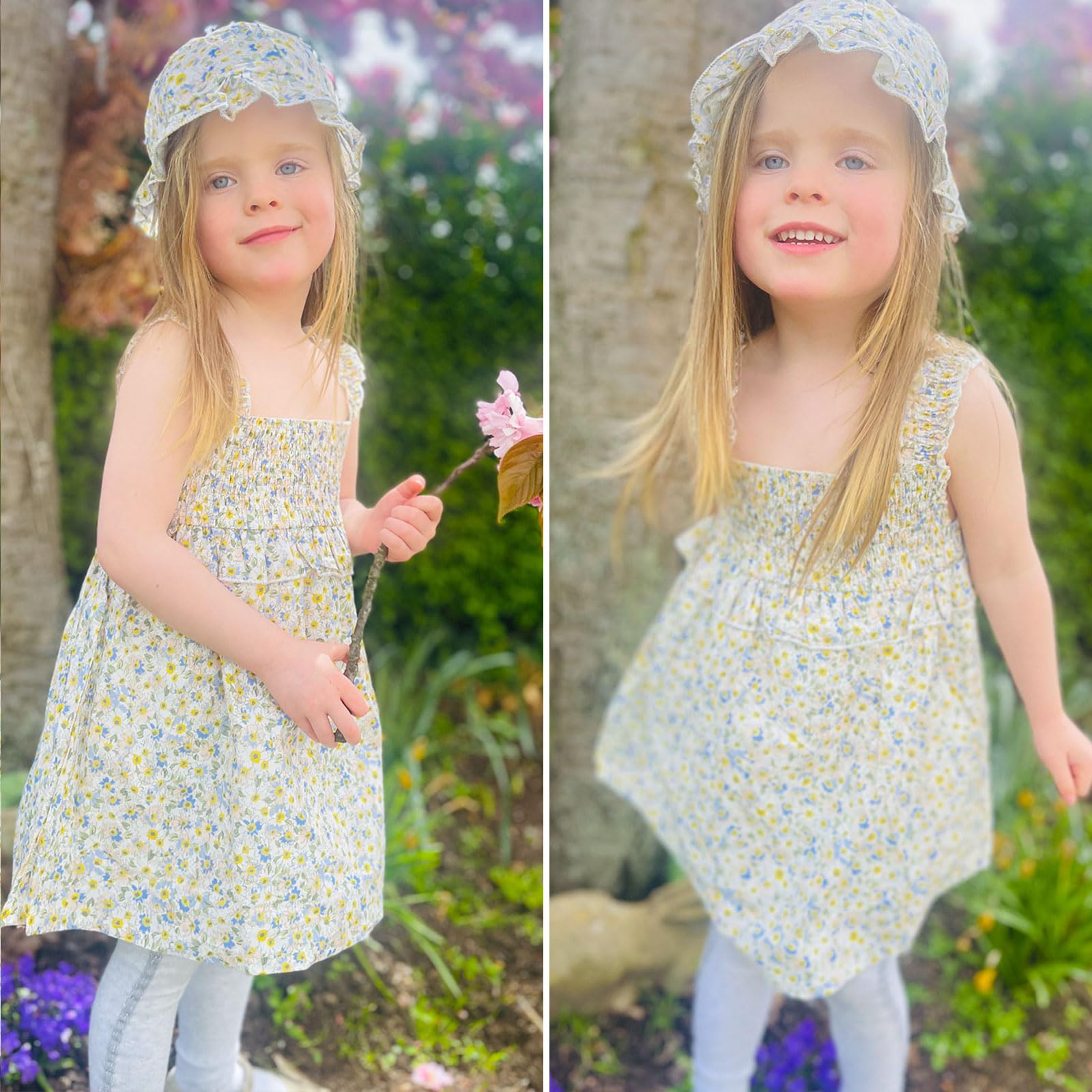 Simplee Kids Spaghetti Strap Dress for Toddler Girls - Floral Sleeveless Summer Dress for Ages 2-9 Years | Perfect for Beach, Birthday Parties & Outdoor Play