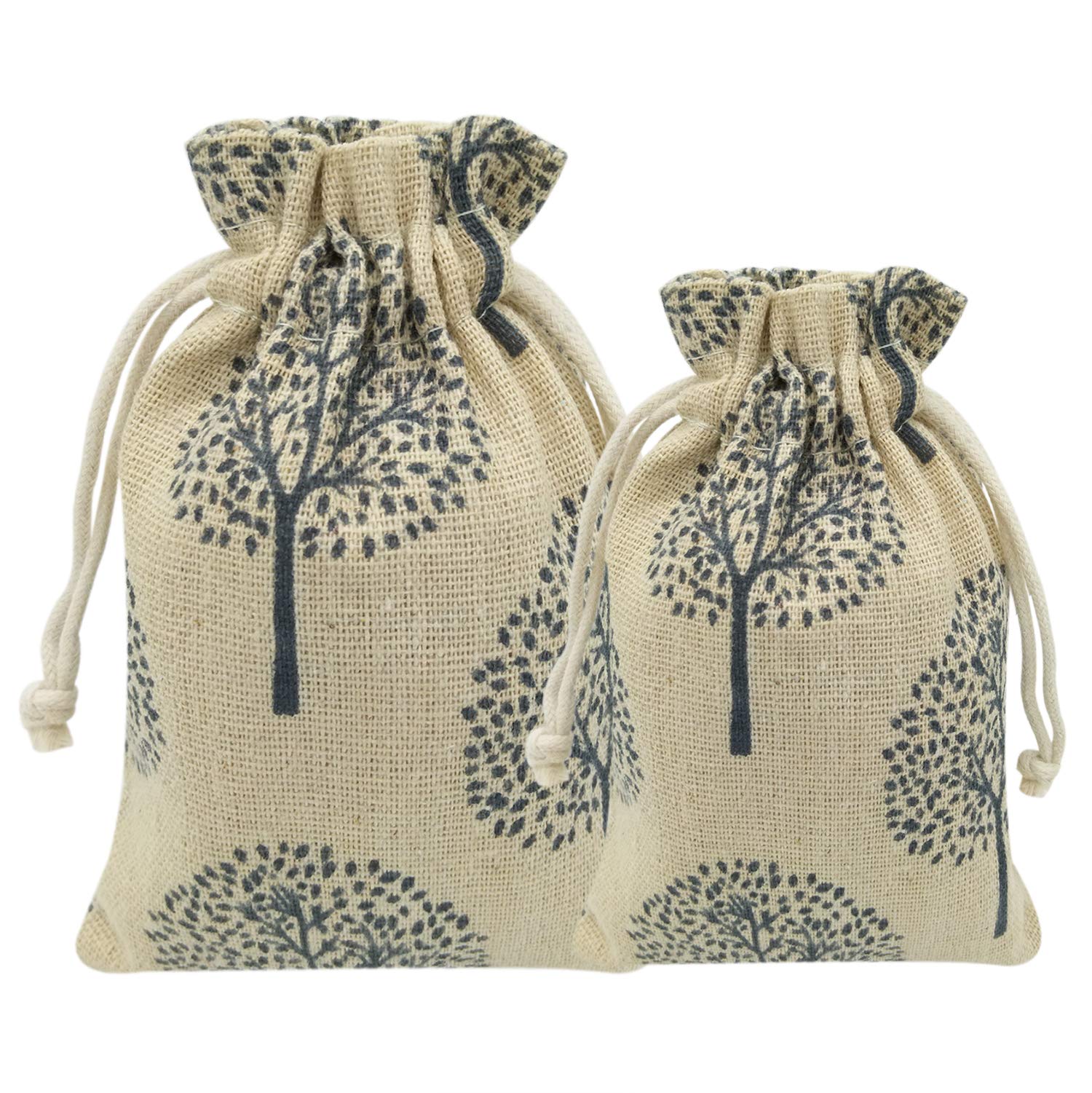 20 Pcs Natural Burlap Drawstring Bags 3.9