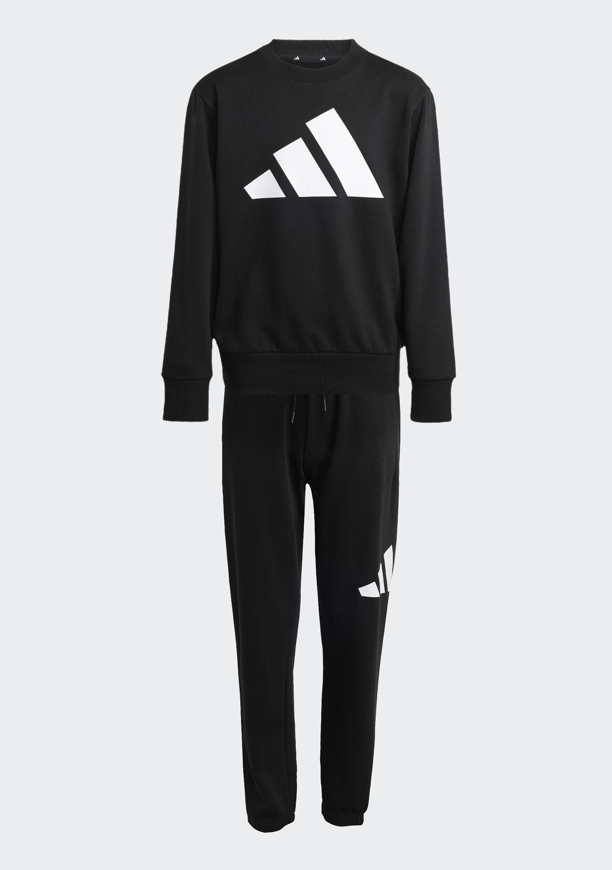 Adidas Kids' Big Logo Fleece Joggers & Crew Top Set - 2 Piece Outfit for Boys & Girls | Soft Comfortable Athletic Wear for Playdates, School & Casual Activities