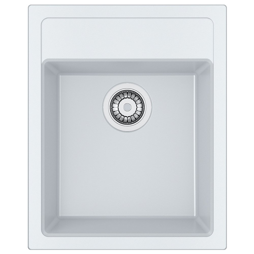 Franke 114.0496.101 White Polar Granite Composite Single Bowl Kitchen Sink - Durable & Stylish for Modern Kitchens, Perfect for Cooking, Washing Dishes & Food Prep