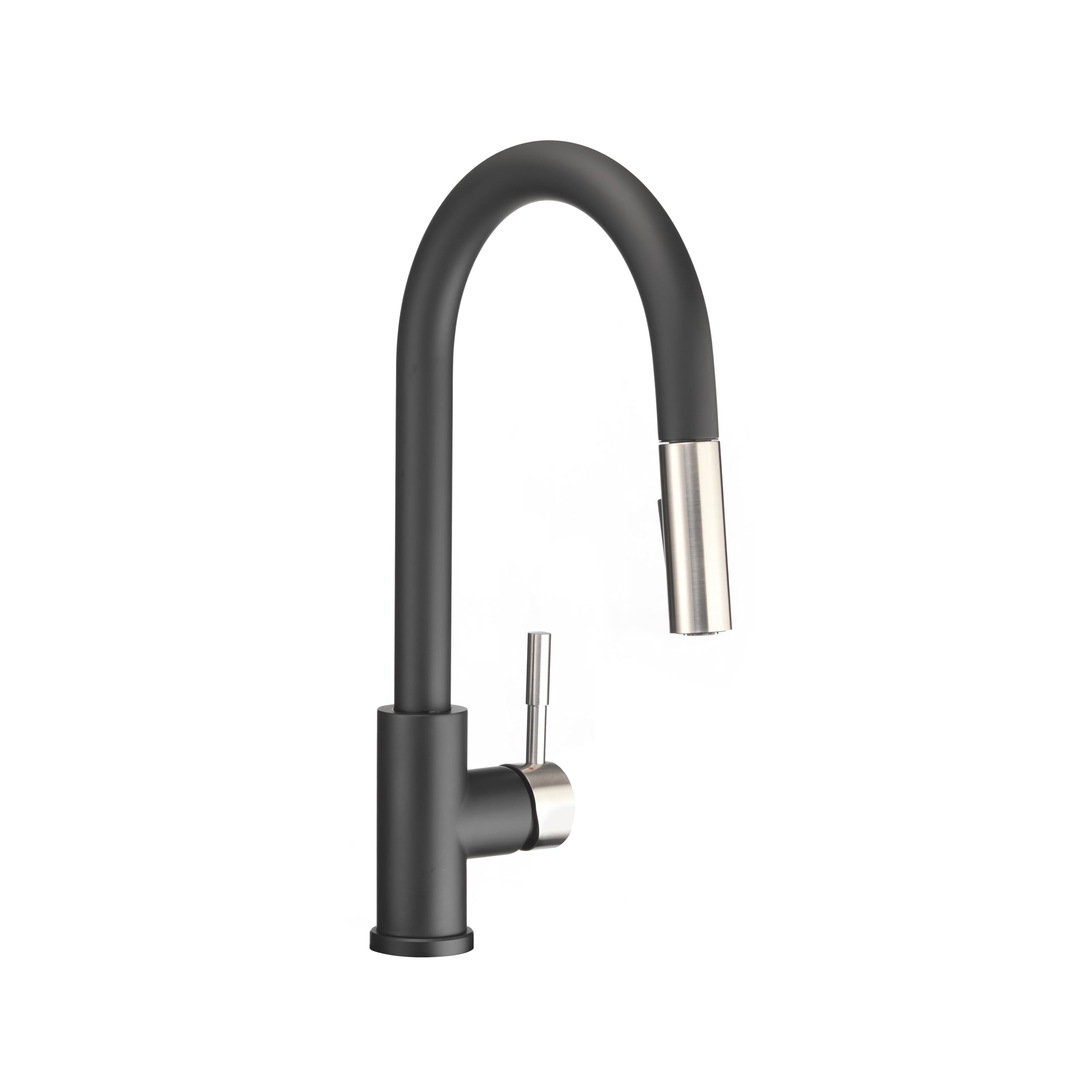 Durable RV Kitchen Sink Faucet - Single Handle Pull-Down Sprayer with Optional Deck Plate in Matte Black or Satin Nickel - Perfect for Campers, Trailers, and Tiny Homes