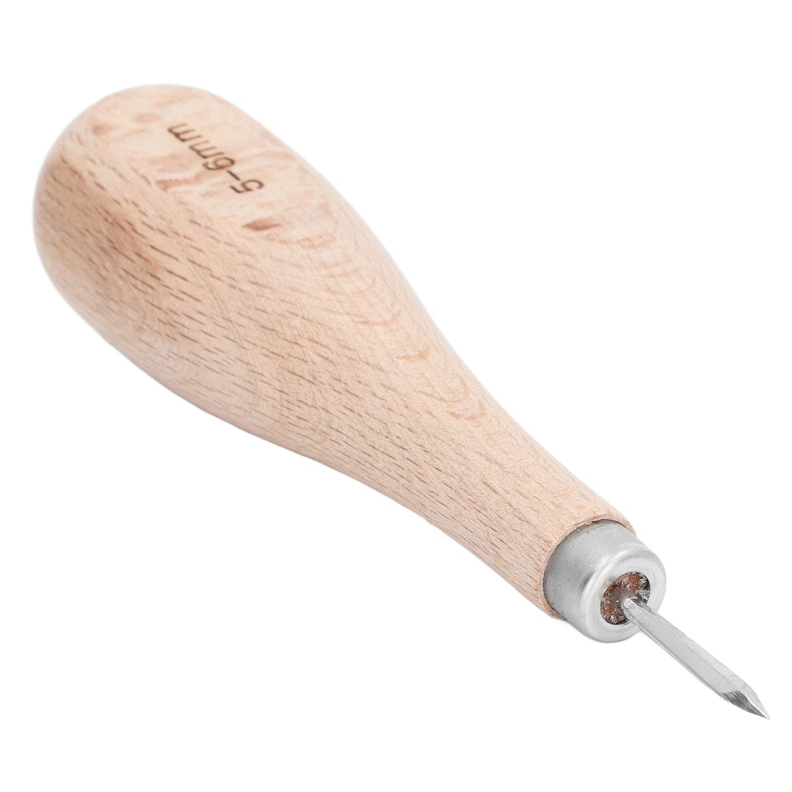 Pasamer Leather Awl - 56mm Leather Punch & Stitching Tool with Incisor Knife for Leather Crafting, DIY Projects, and Shoe Repair | Professional Leatherworking Tool for Punching, Sewing, and Drilling