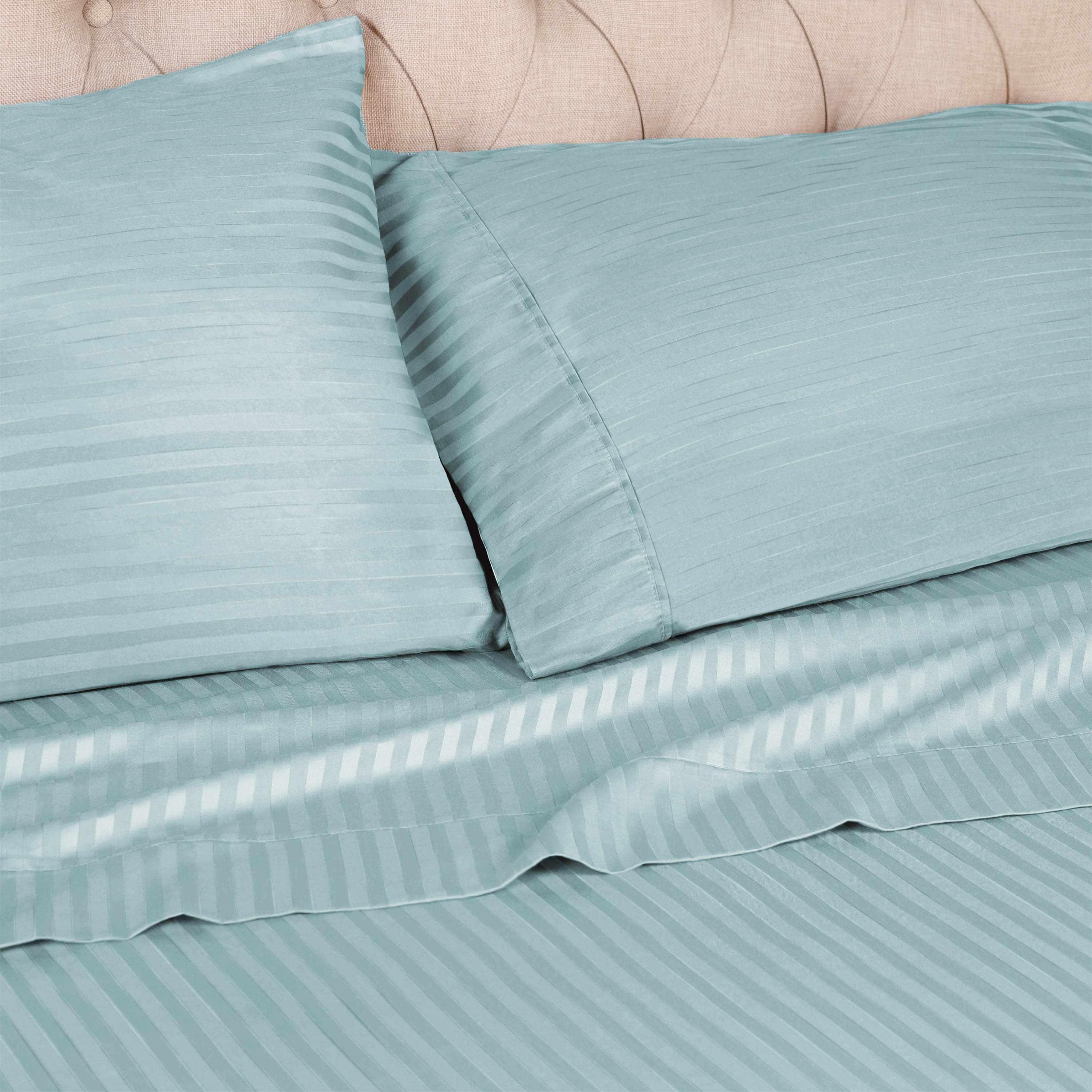 400 Thread Count Soft Stripe Egyptian Cotton Pillowcase Set - Ultra Soft & Breathable Bedding for Luxury Hotels, Home Decor, and Gift Giving