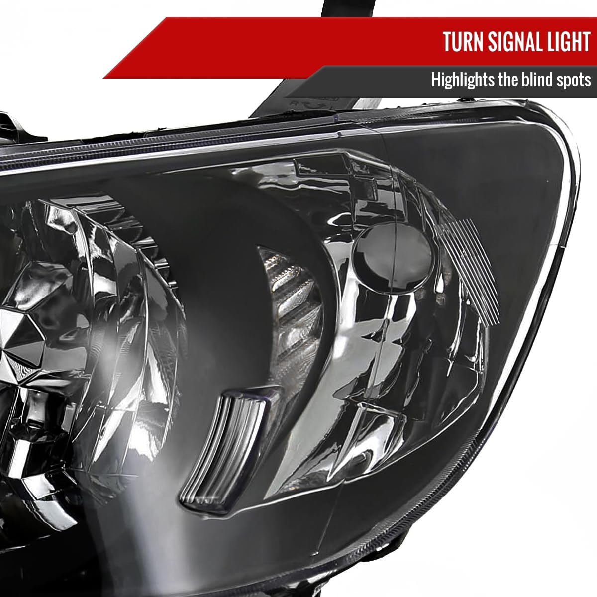 04-05 2Dr/4Dr Black Headlights Driving Lamps - High Performance Replacement Headlights for Improved Night Visibility - Perfect for Off-Roading, Night Driving & Car Upgrades