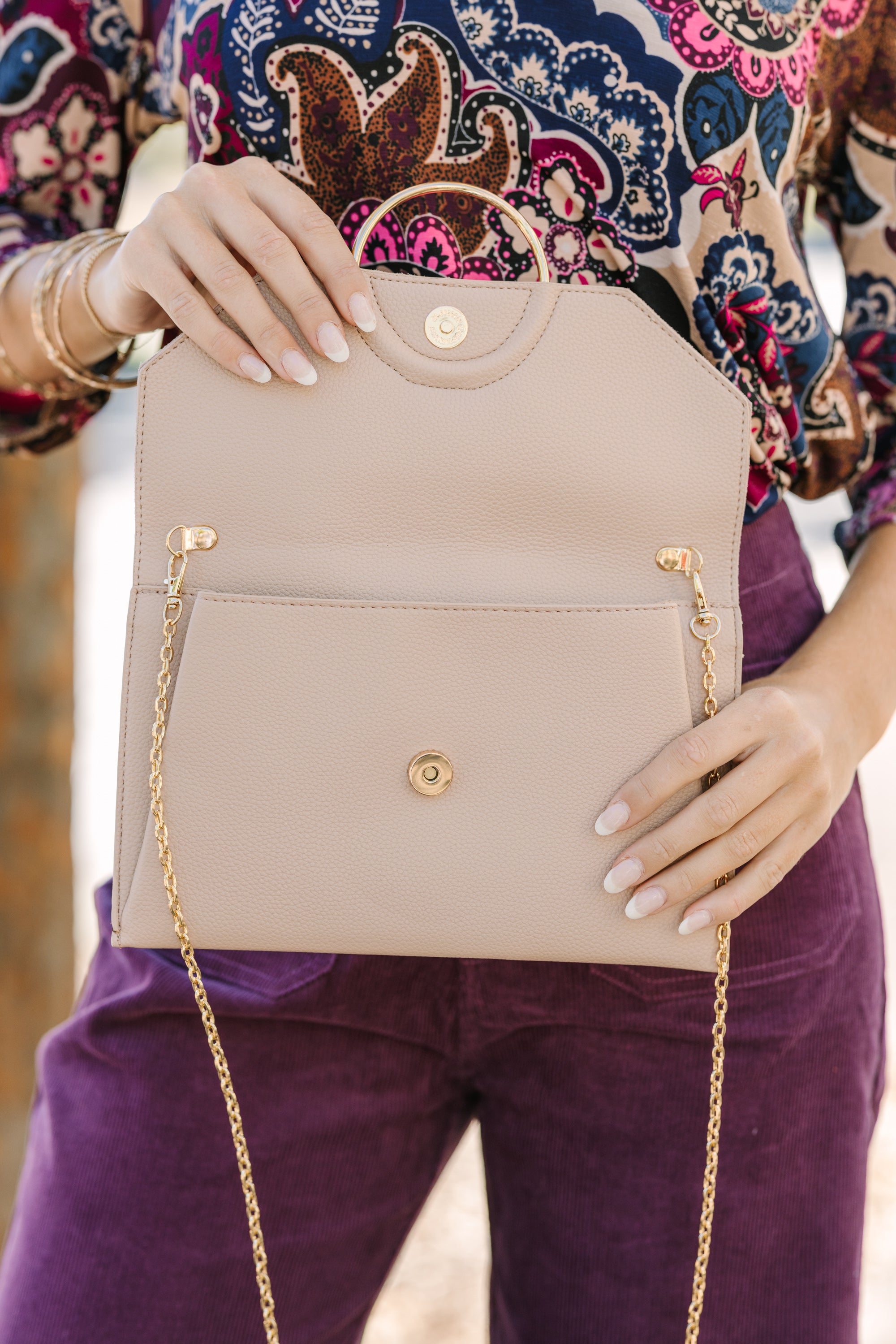 Stylish Taupe Brown Clutch Purse for Women - Elegant Evening Bag for Parties, Weddings & Special Occasions