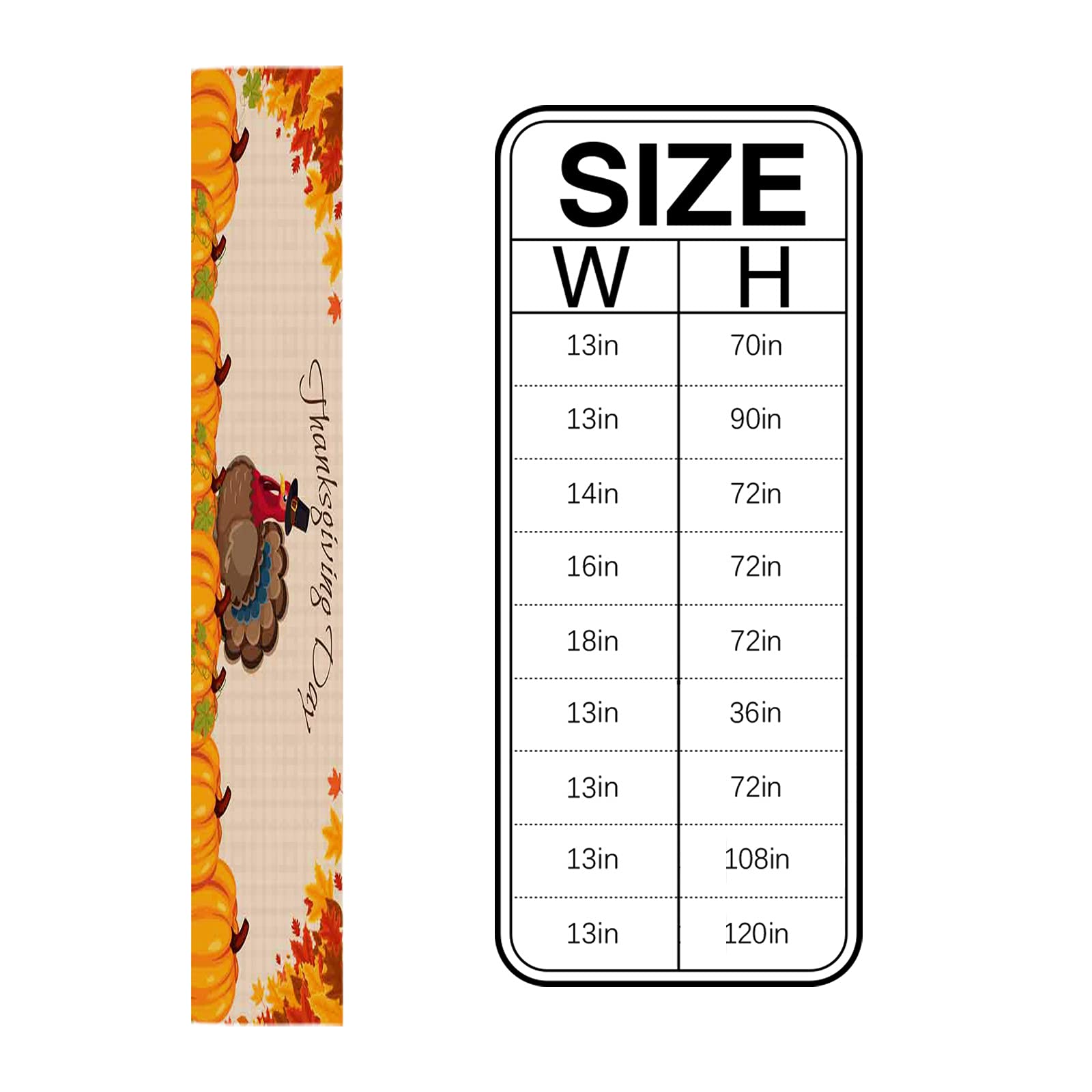 SIMIGREE 70-inch Thanksgiving Table Runner - Farmhouse Style Burlap Decor for Autumn, Pumpkin & Turkey Theme | Perfect for Holiday Dining, Kitchen Decor, Weddings & Everyday Home Use