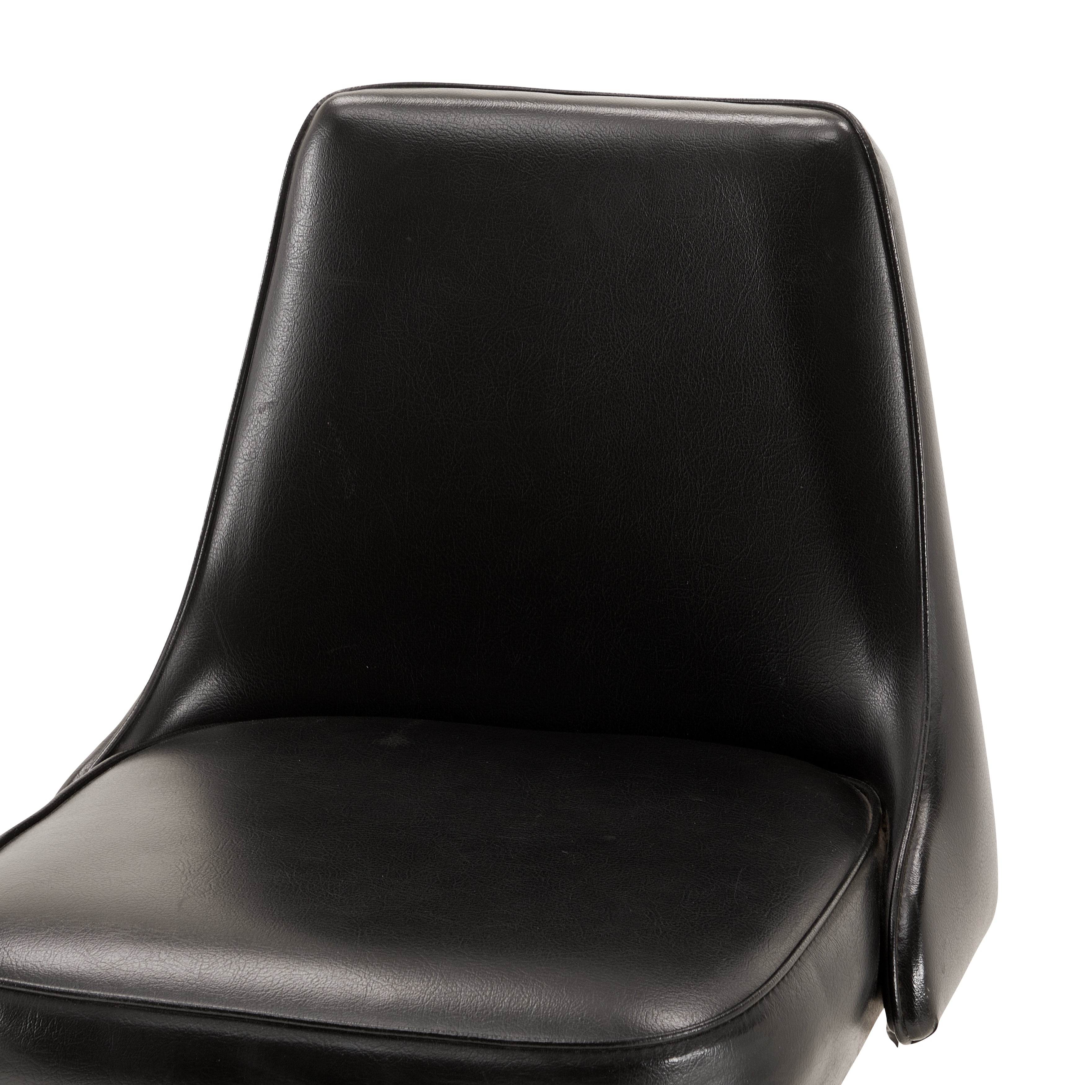 Premium Black Leather & Dark Wood Bar Stool - 24
