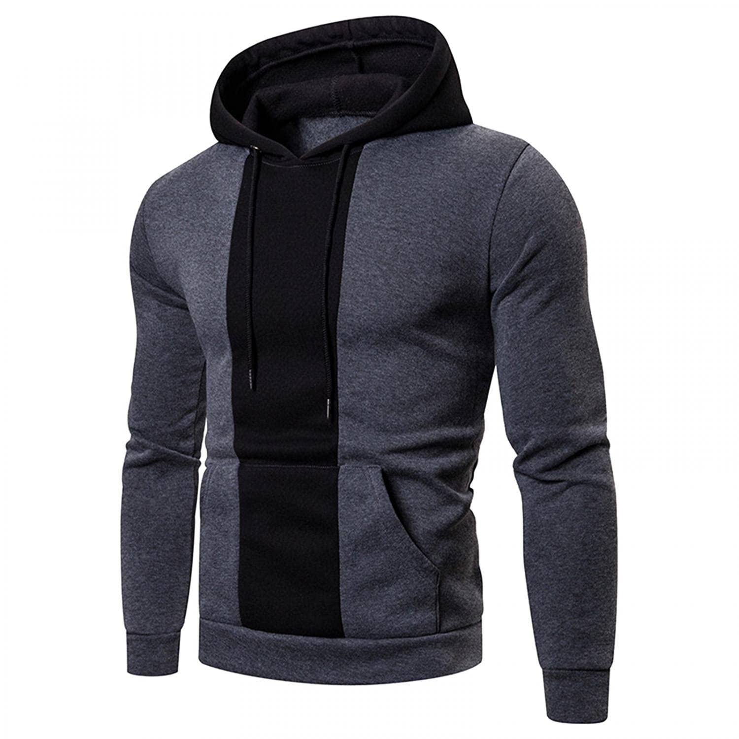 Men's Athletic Hooded Pullover Sweatshirt - Long Sleeve Casual Hoodie with Drawstring & Pocket - Gym, Running, Outdoor Activities