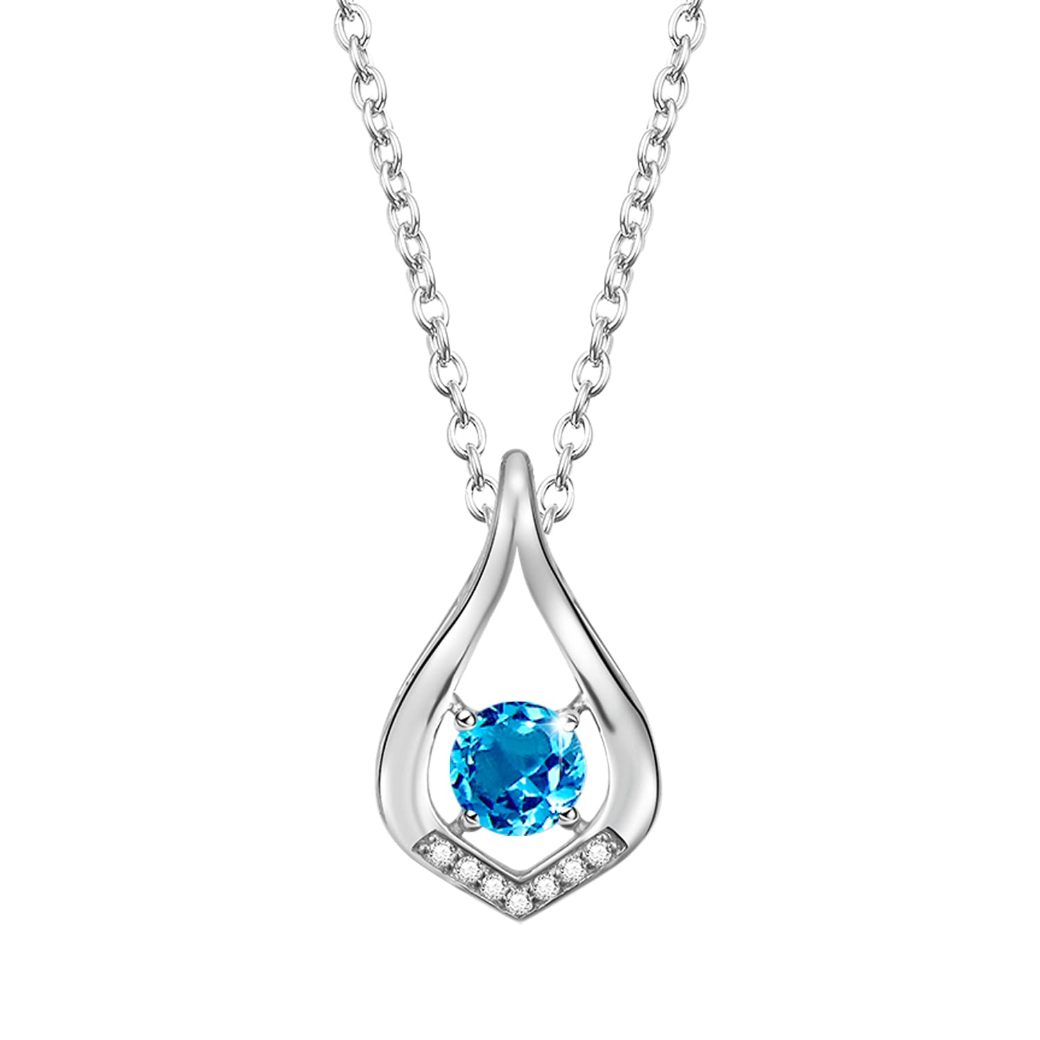 12 Months Colorful Birthstone Necklace for Women - Sterling Silver Infinity Pendant Jewelry | Perfect Birthday, Anniversary, Christmas & Valentine's Day Gift | Elegant Everyday Wear & Special Occasion Jewelry