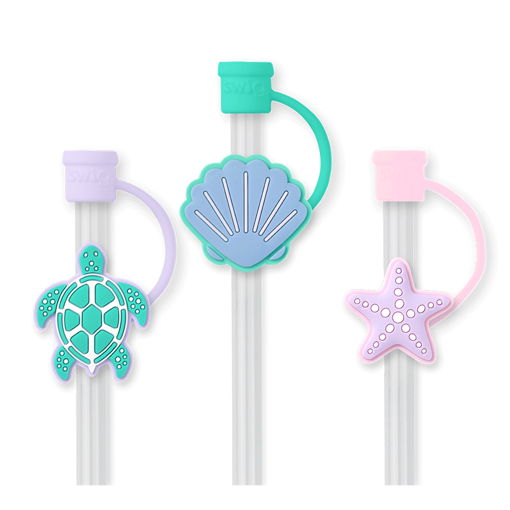 Sea Swirl Straw Topper Set - Fun & Colorful Drink Decorations for Parties, Smoothies, and Cocktails - Perfect for Kids Birthday, Poolside Drinks, and Summer Celebrations