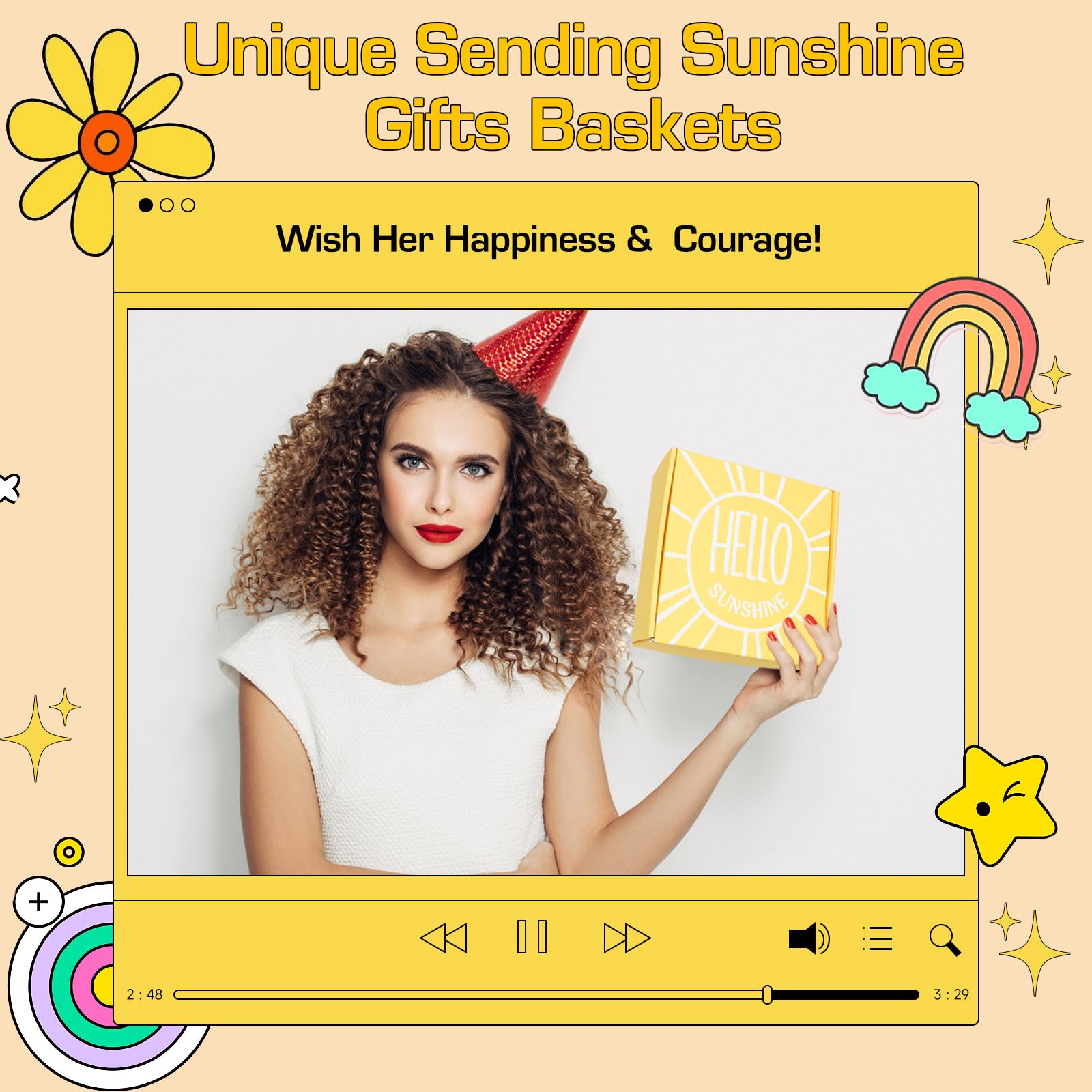 10pcs Unique Gift Baskets for Women - Birthday, Get Well Soon, Friendship Gifts for Best Friend, Sister, or Loved Ones - Cheer Up Box to Brighten Her Day - Perfect for Birthdays, Anniversaries, or Just Because