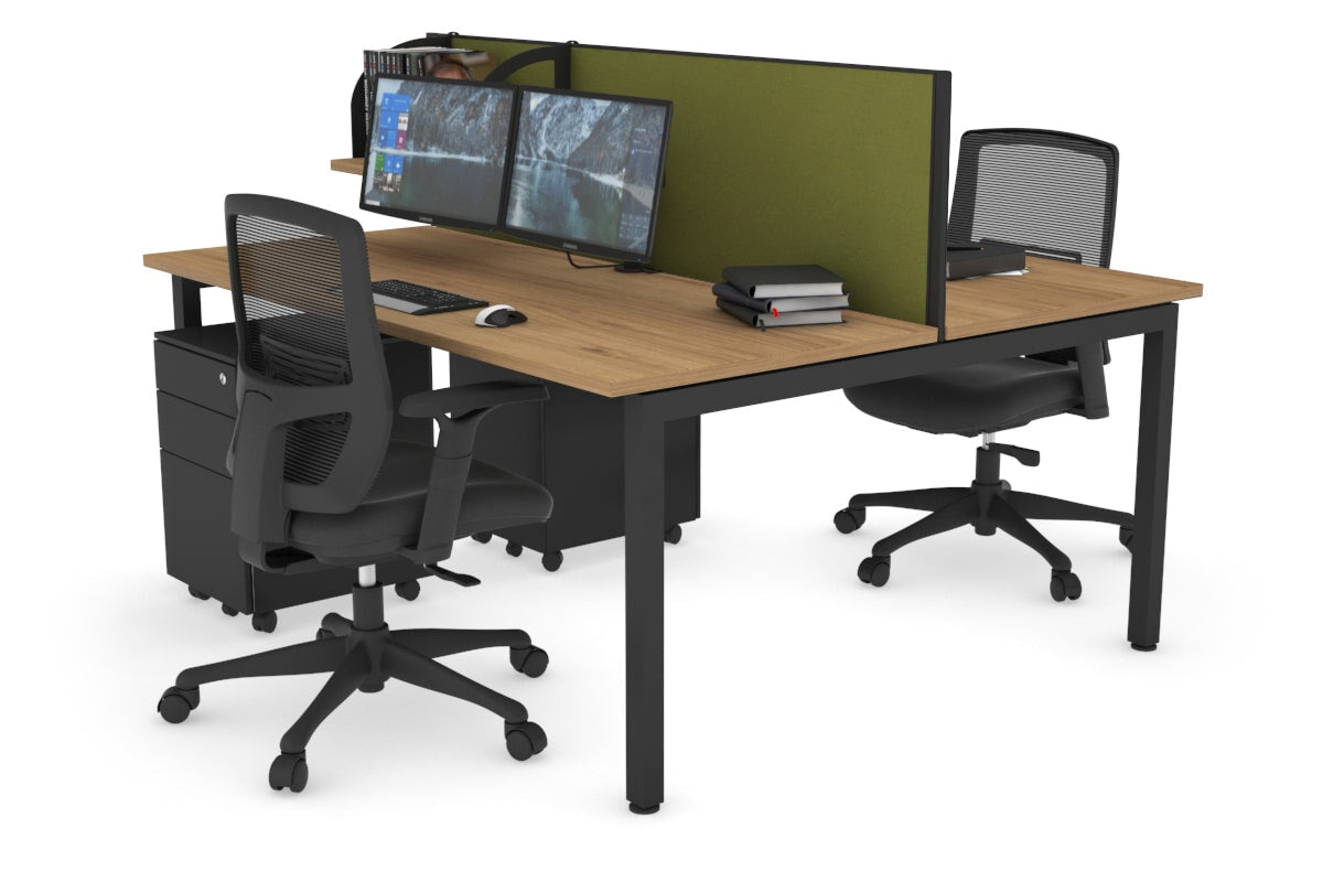 Quadro Square Legs 2 Person Office Workstation - 1200L x 700W Modern Shared Desk for Collaborative Workspaces & Home Offices
