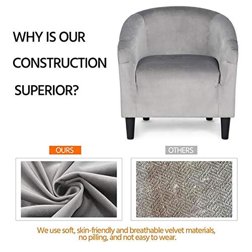Yaheetech Velvet Accent Chairs Set of 2 - Cozy Barrel Chairs with Soft Padded Seat for Living Room, Bedroom, Office - Light Gray Modern Lounge Chairs for Reading Nook, Waiting Area & Home Decor