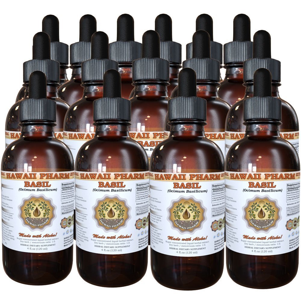 Organic Basil Liquid Extract (Ocimum Basilicum) - 4oz Herbal Tincture Supplement for Digestion & Stress Relief - Perfect for Tea, Smoothies & Aromatherapy